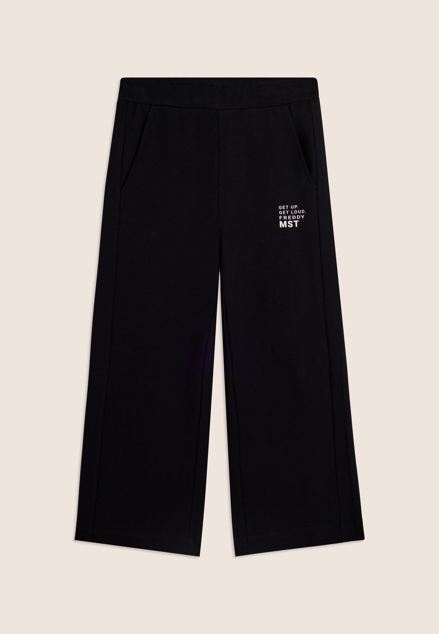 Freddy Pantalone Sportivo Wide Leg Cropped MST Nero
