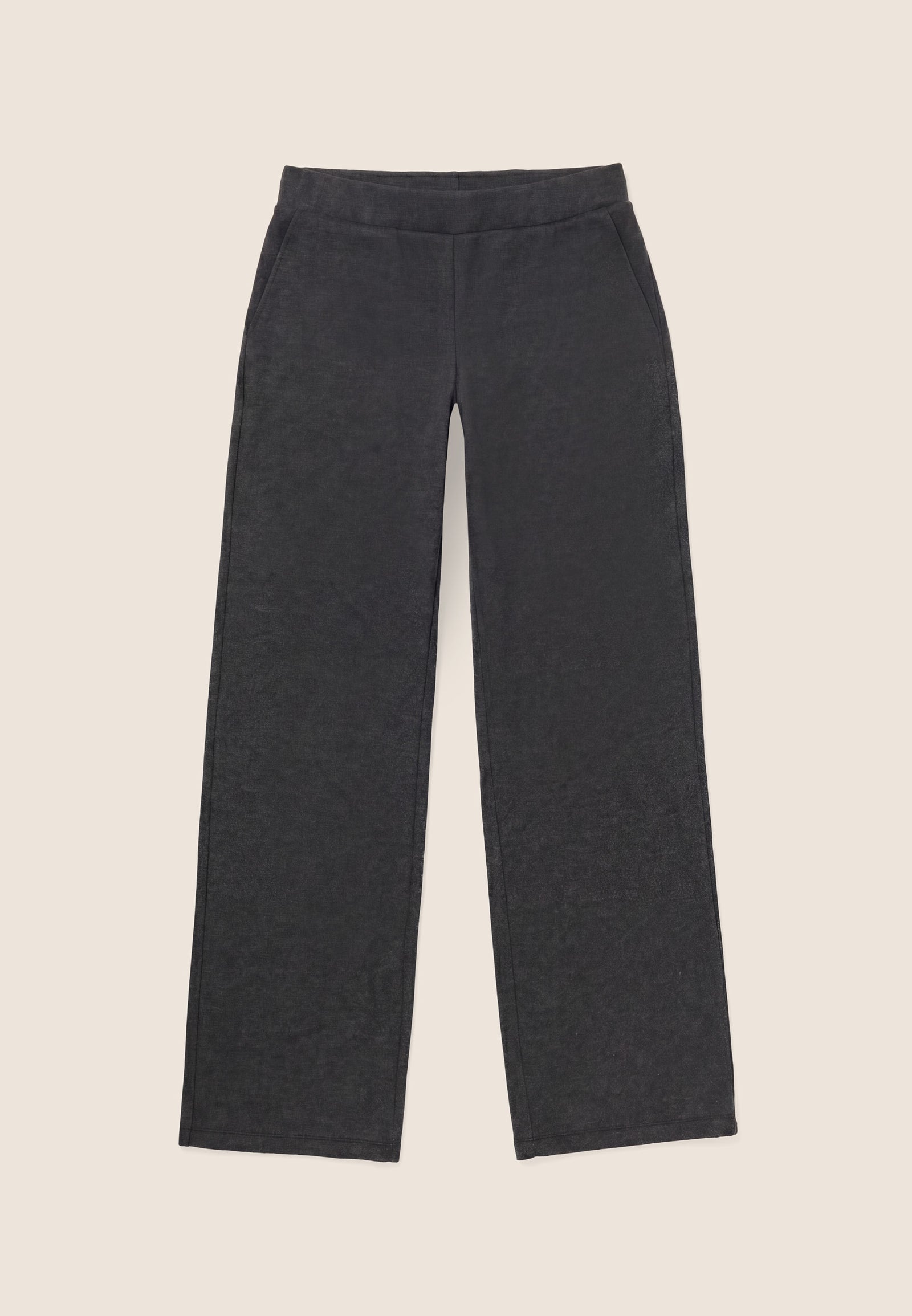 Pantaloni a Gamba Ampia Effetto Tricot con Coulisse