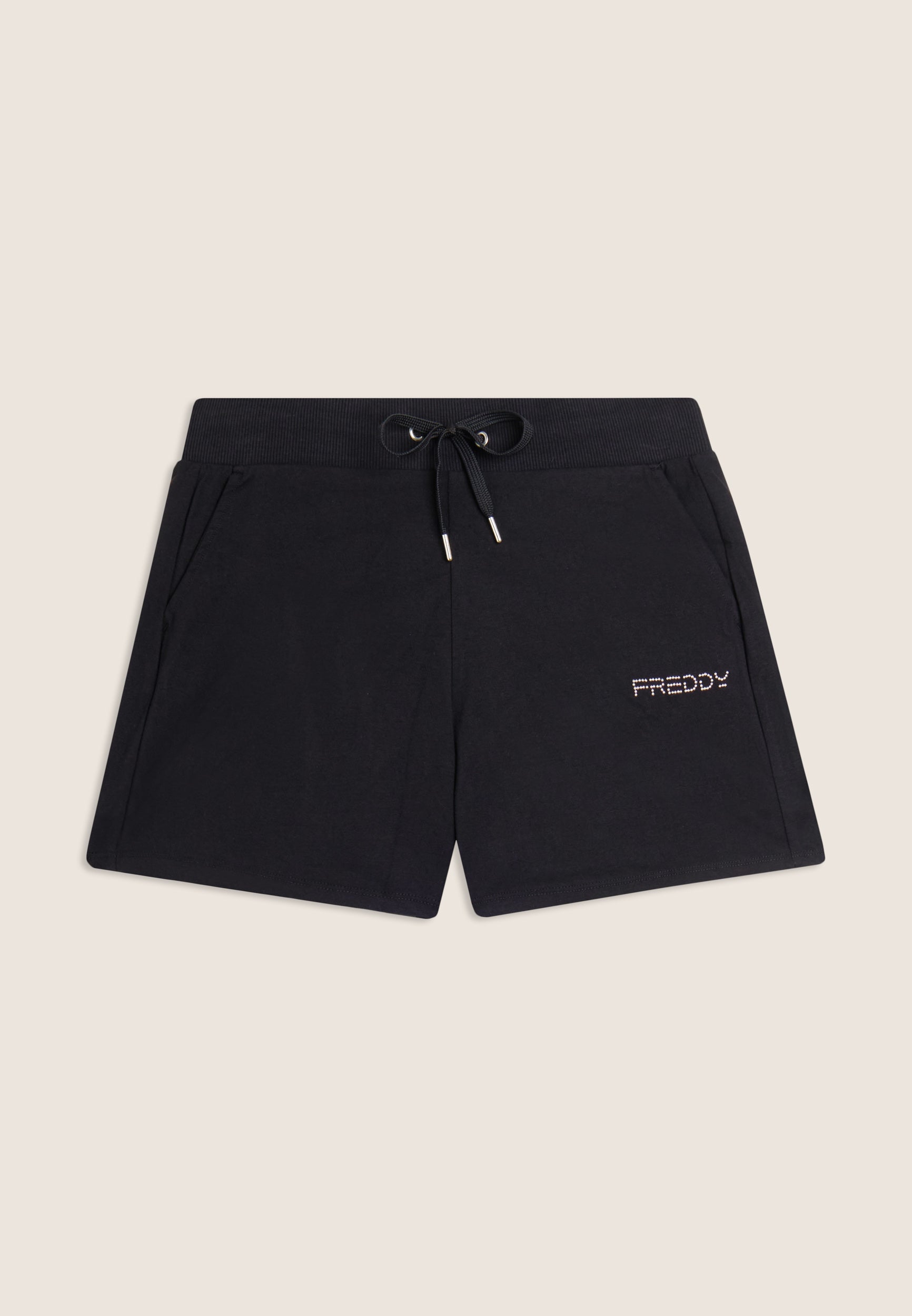 Freddy Shorts Pantaloncini Sportivi con Coulisse Nero