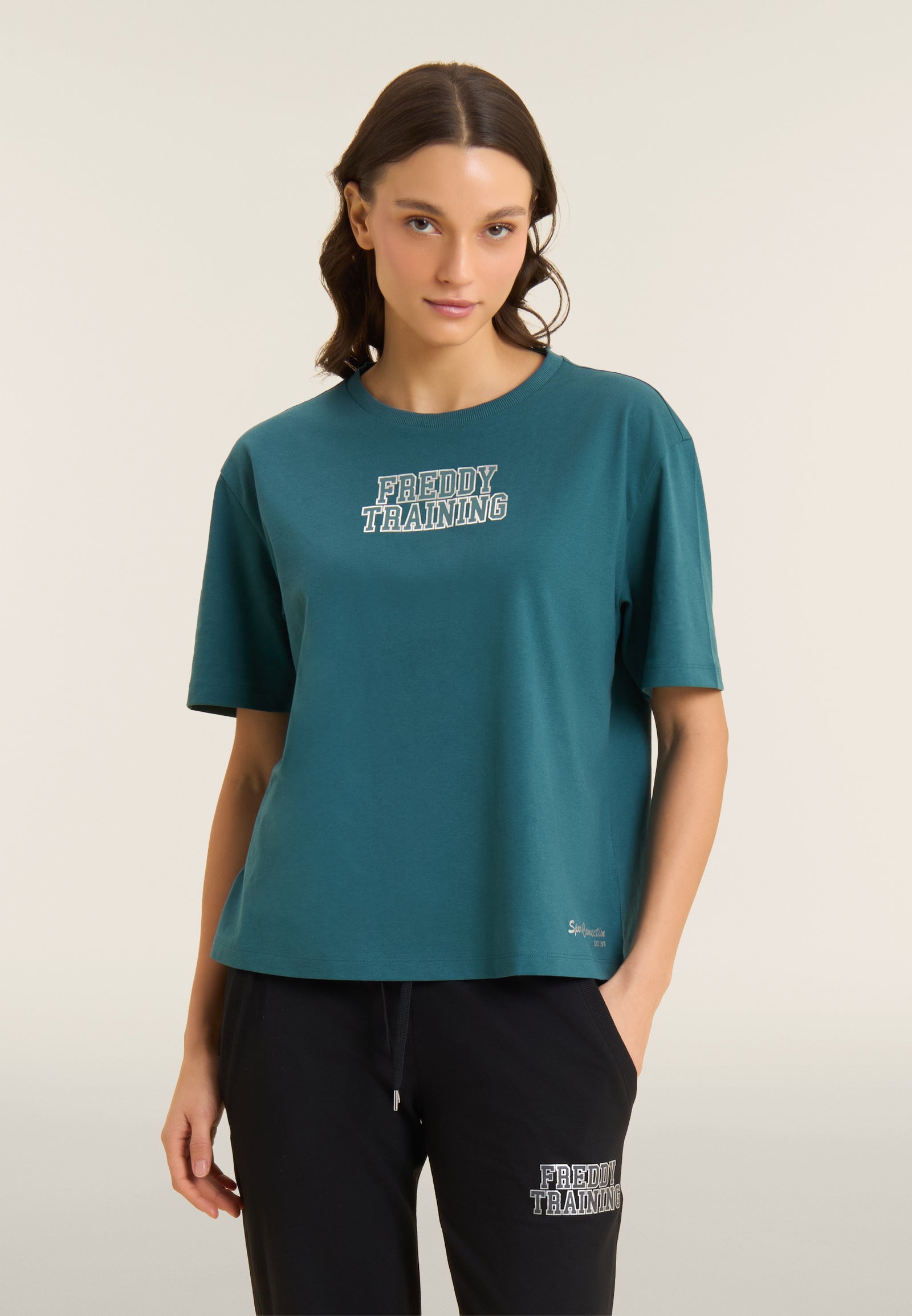 T-Shirt Comfort Fit Freddy Training con Dettagli Brillanti