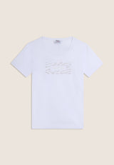 T-shirt con Logo su Grafica Ondulata