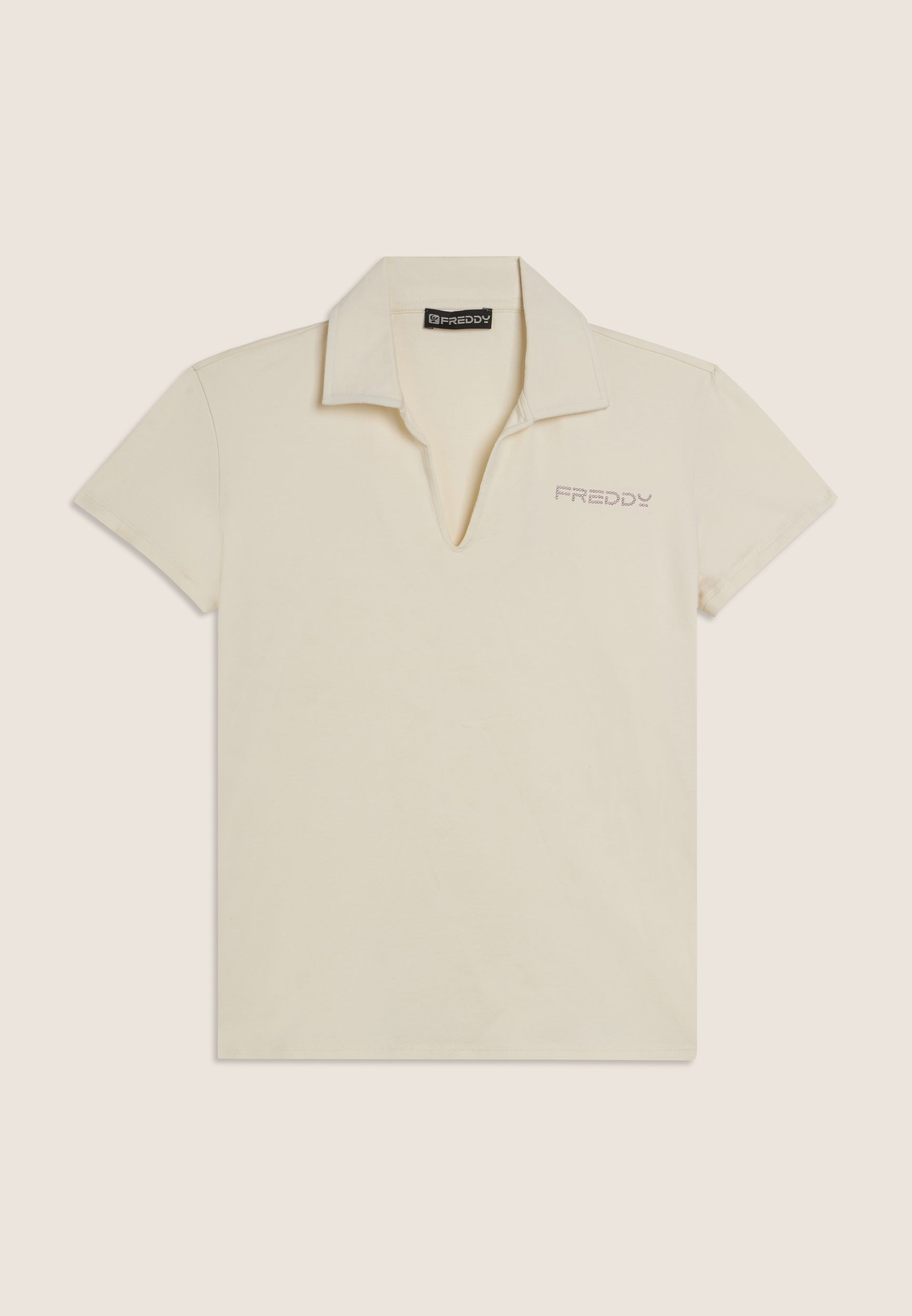 Freddy T-Shirt con Scollo a V e Colletto a Camicia Grigio