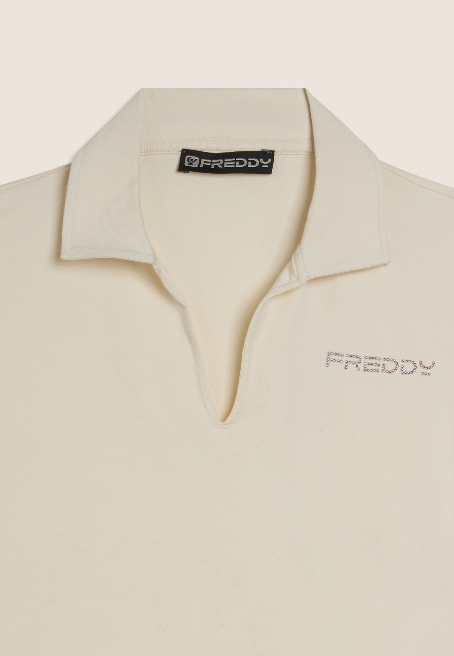 Freddy T-Shirt con Scollo a V e Colletto a Camicia Grigio