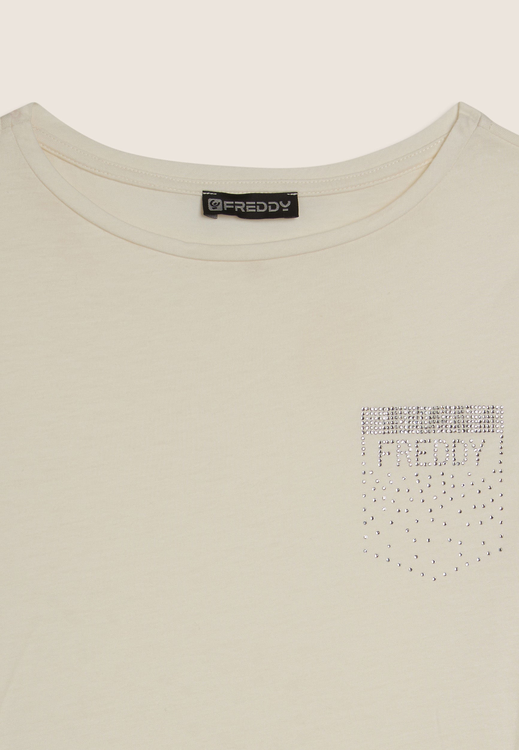 Freddy T-Shirt con Strass a Taschino Bianco
