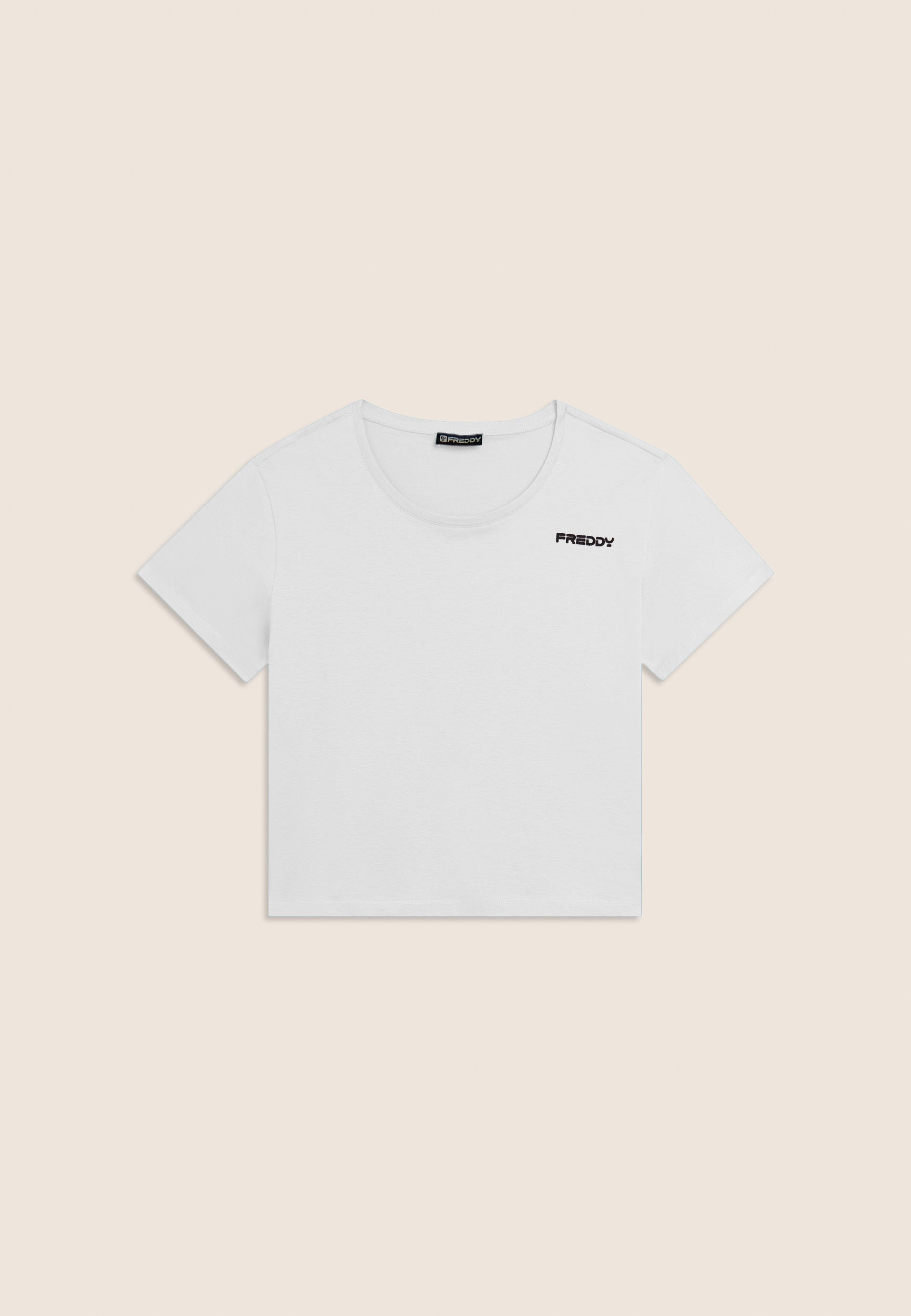 Freddy T-shirt Cropped con Piccolo Logo Bianco