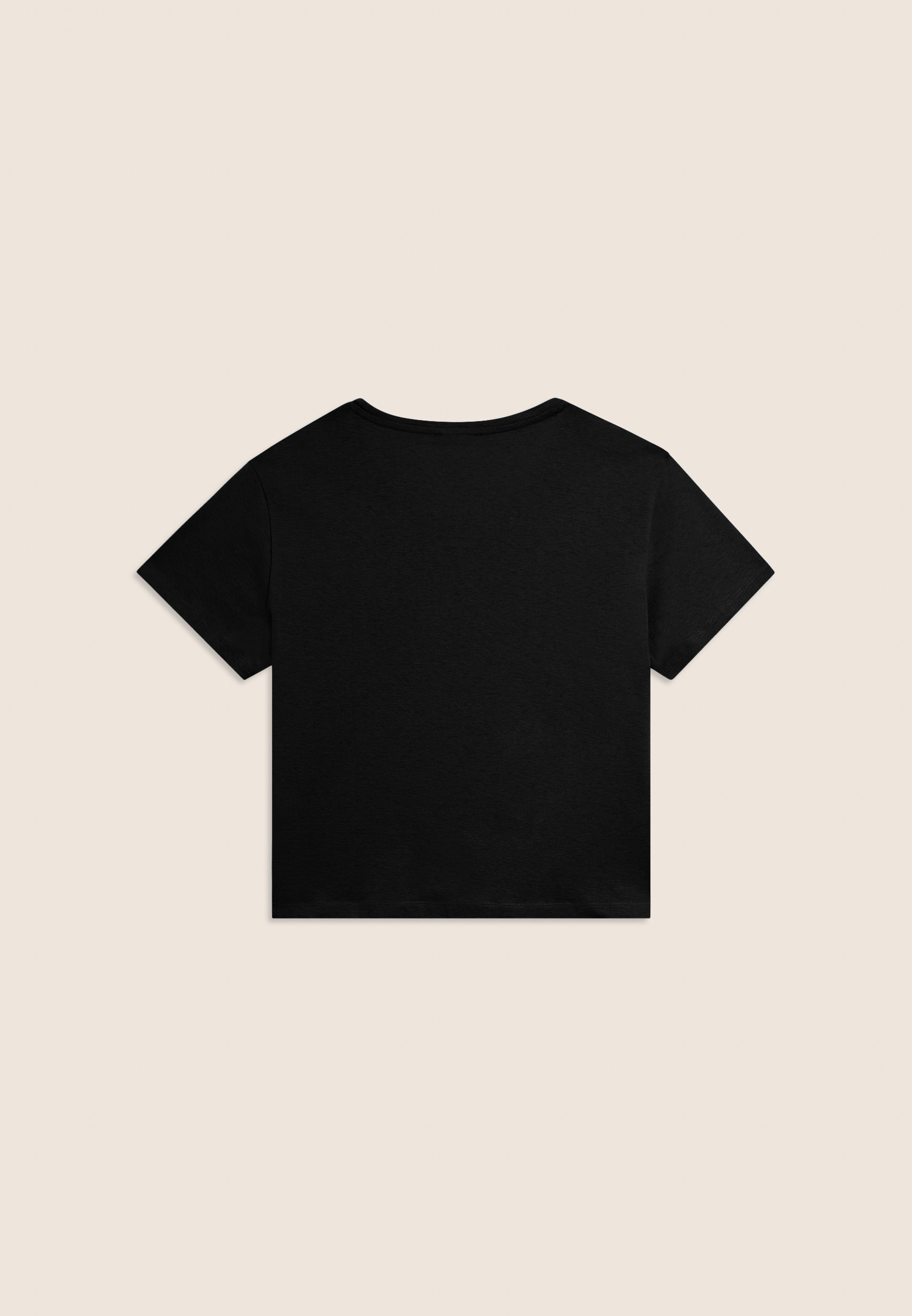 Freddy T-Shirt Cropped con Piccolo Logo Nero