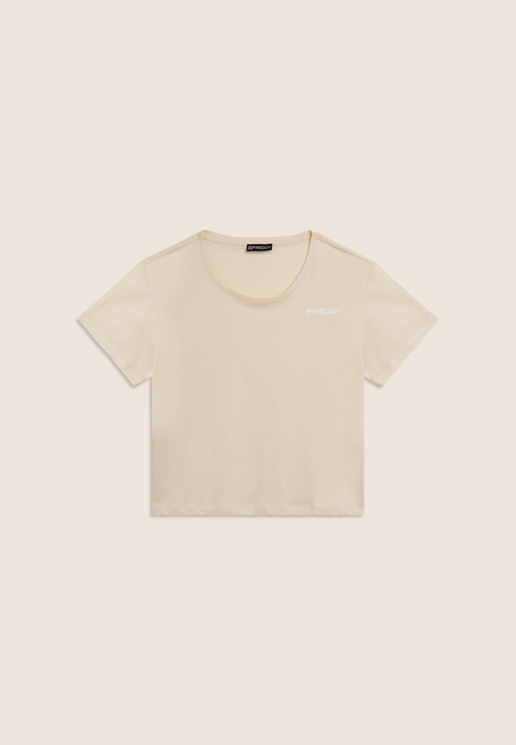 Freddy T-Shirt Cropped con Piccolo Logo Grigio