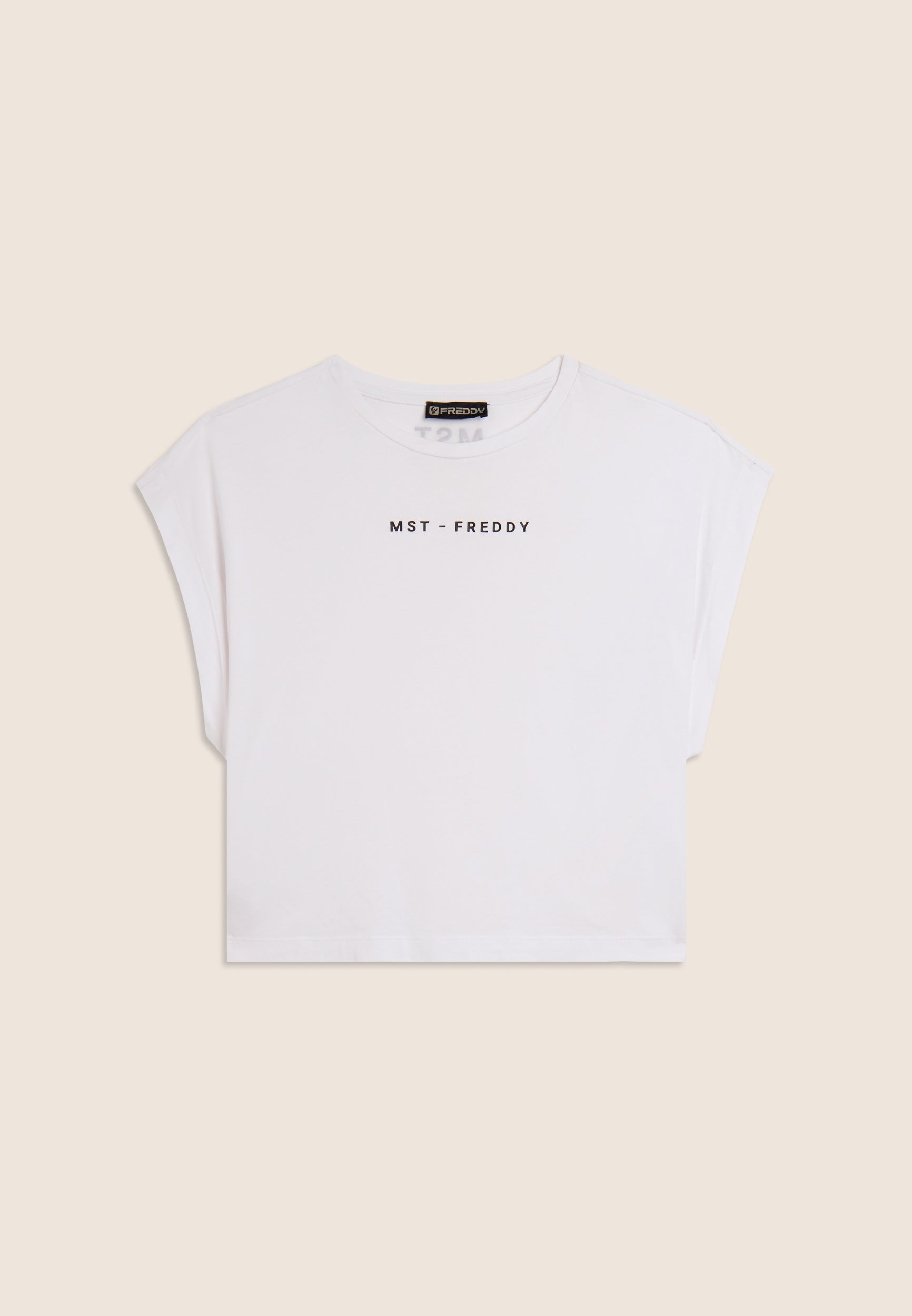 Freddy T-Shirt Cropped con Stampe Bianco
