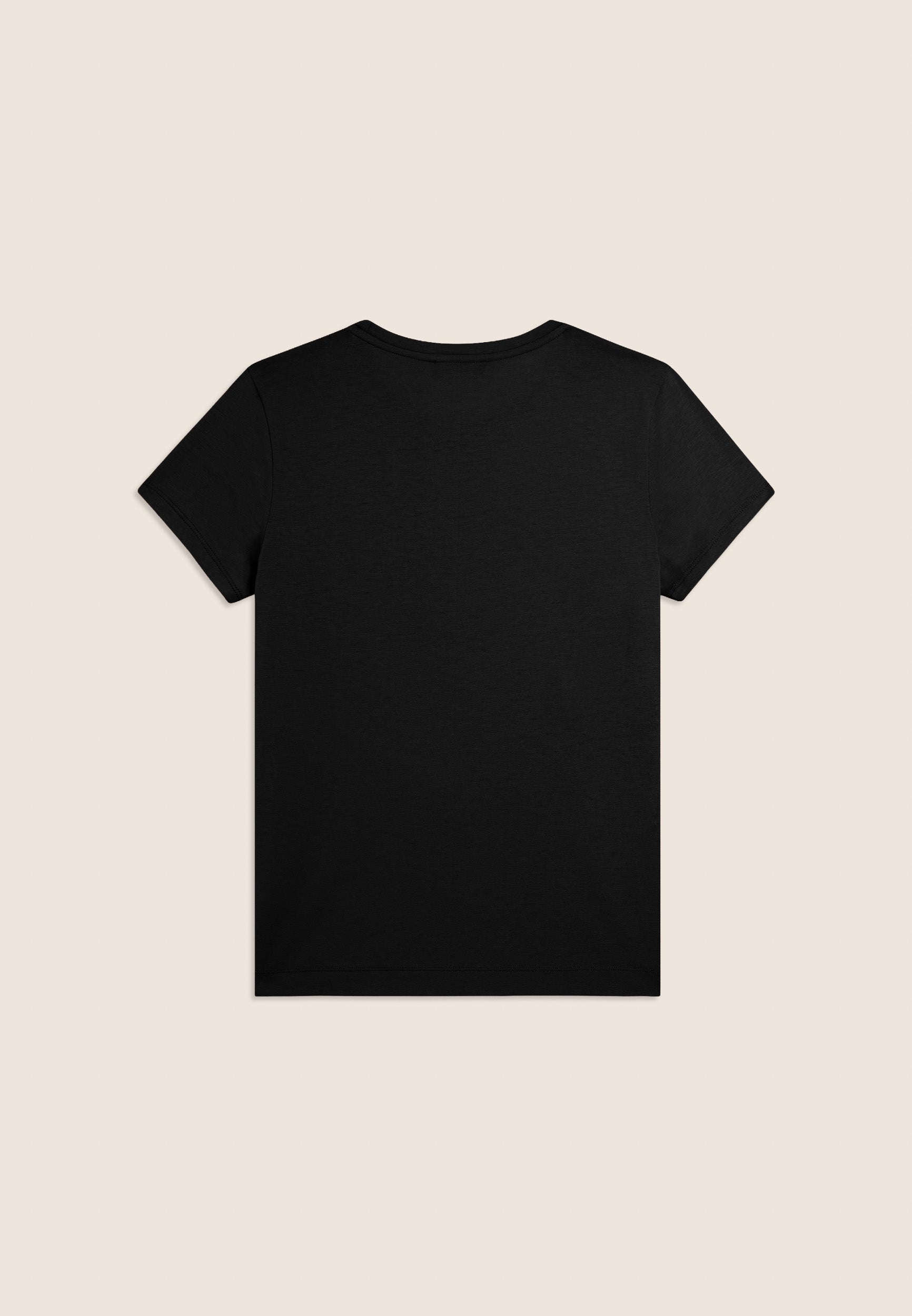 Freddy T-Shirt in Misto Modal con Logo Strass Nero