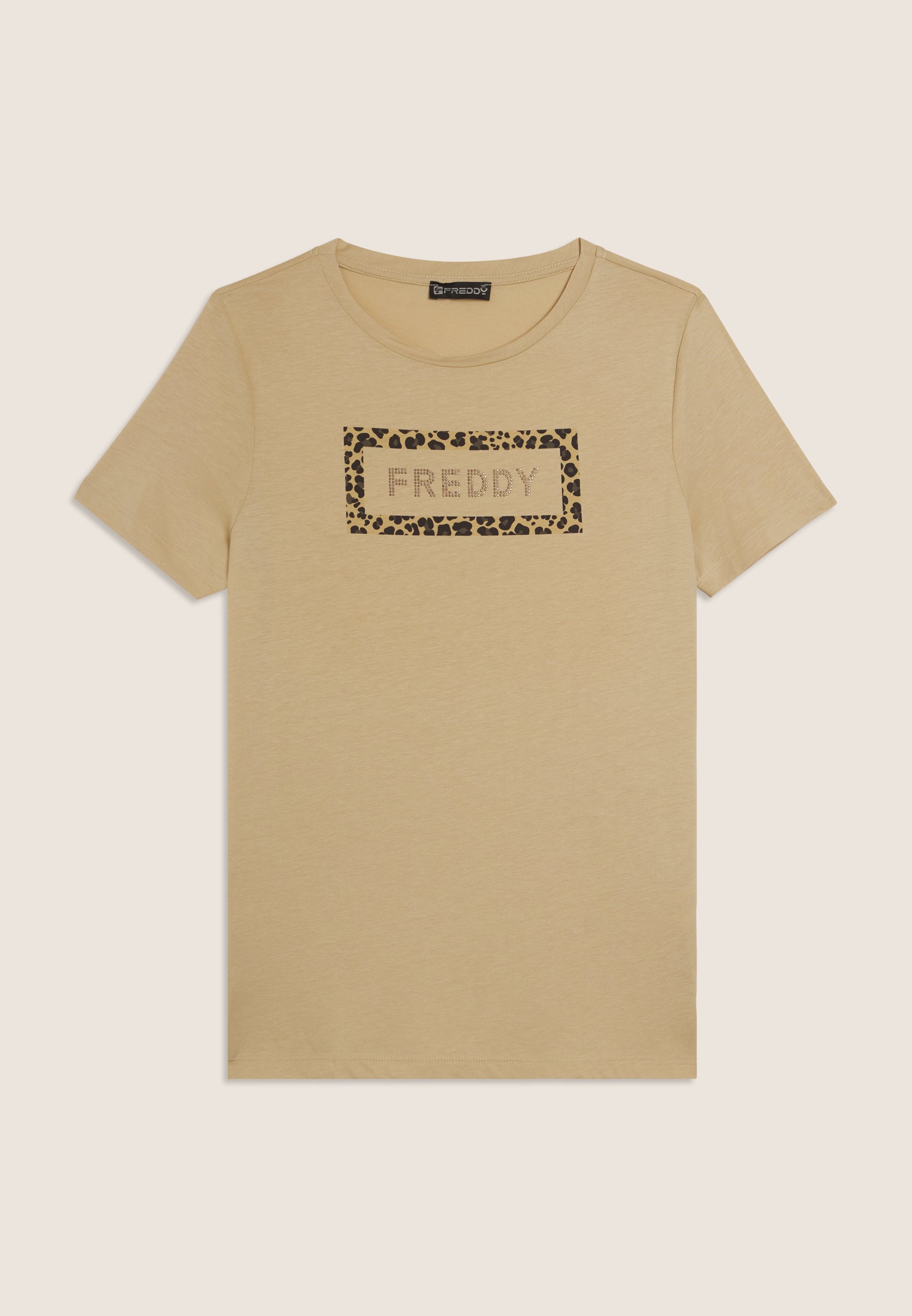 Freddy T-Shirt Manica Corta Animalier Beige