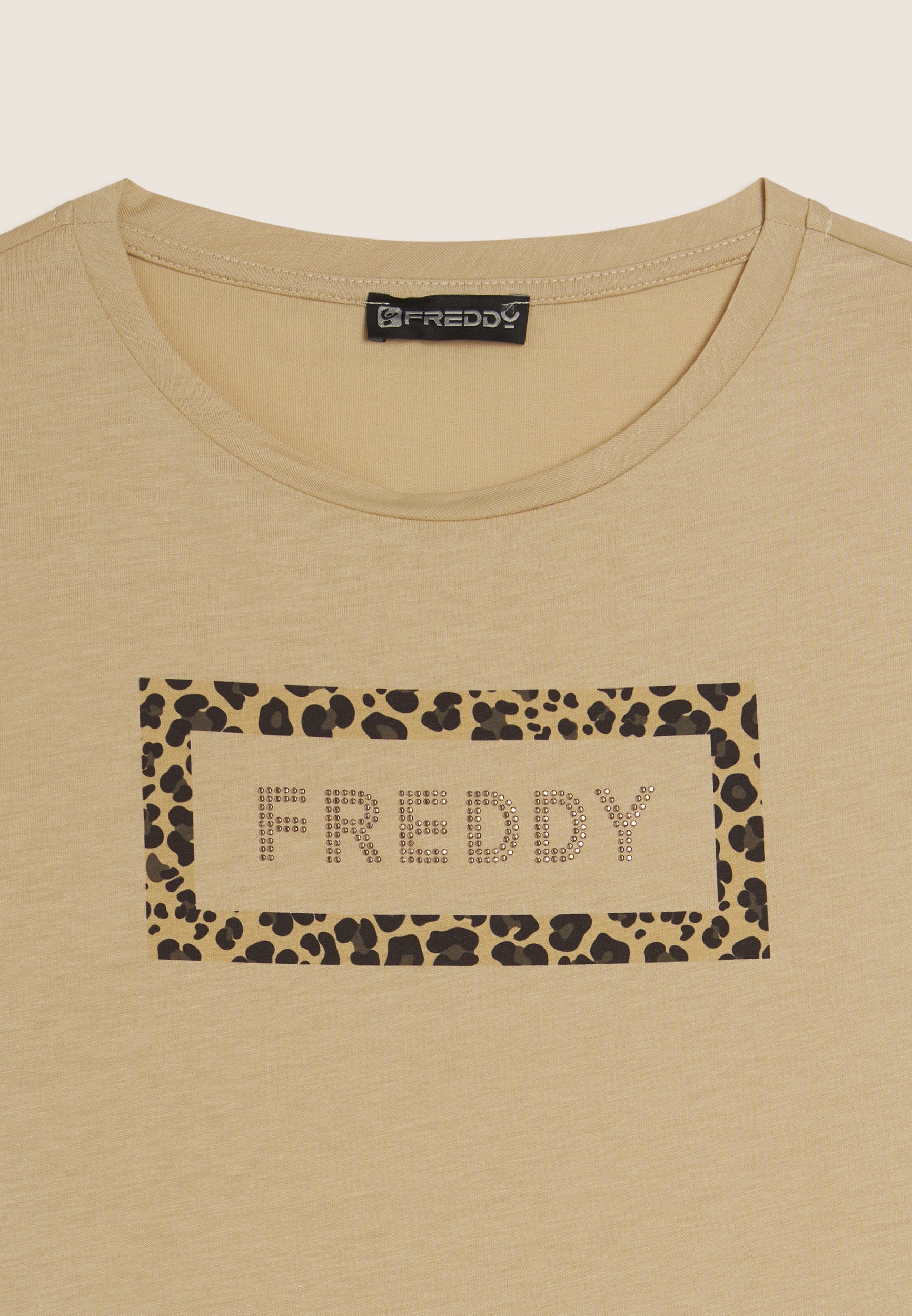 Freddy T-Shirt Manica Corta Animalier Beige