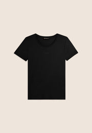 Freddy T-shirt Manica Corta con Cut-Out e Strass Nero