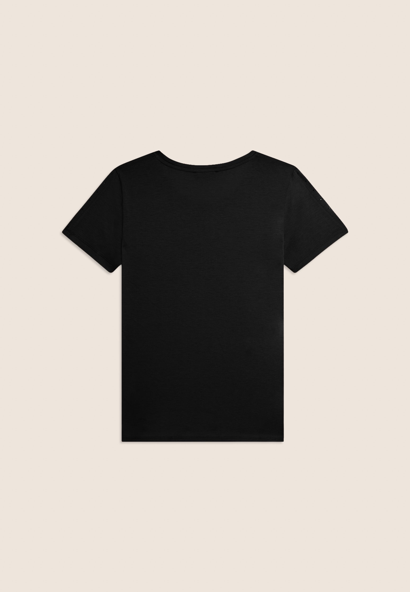 Freddy T-shirt Manica Corta con Cut-Out e Strass Nero