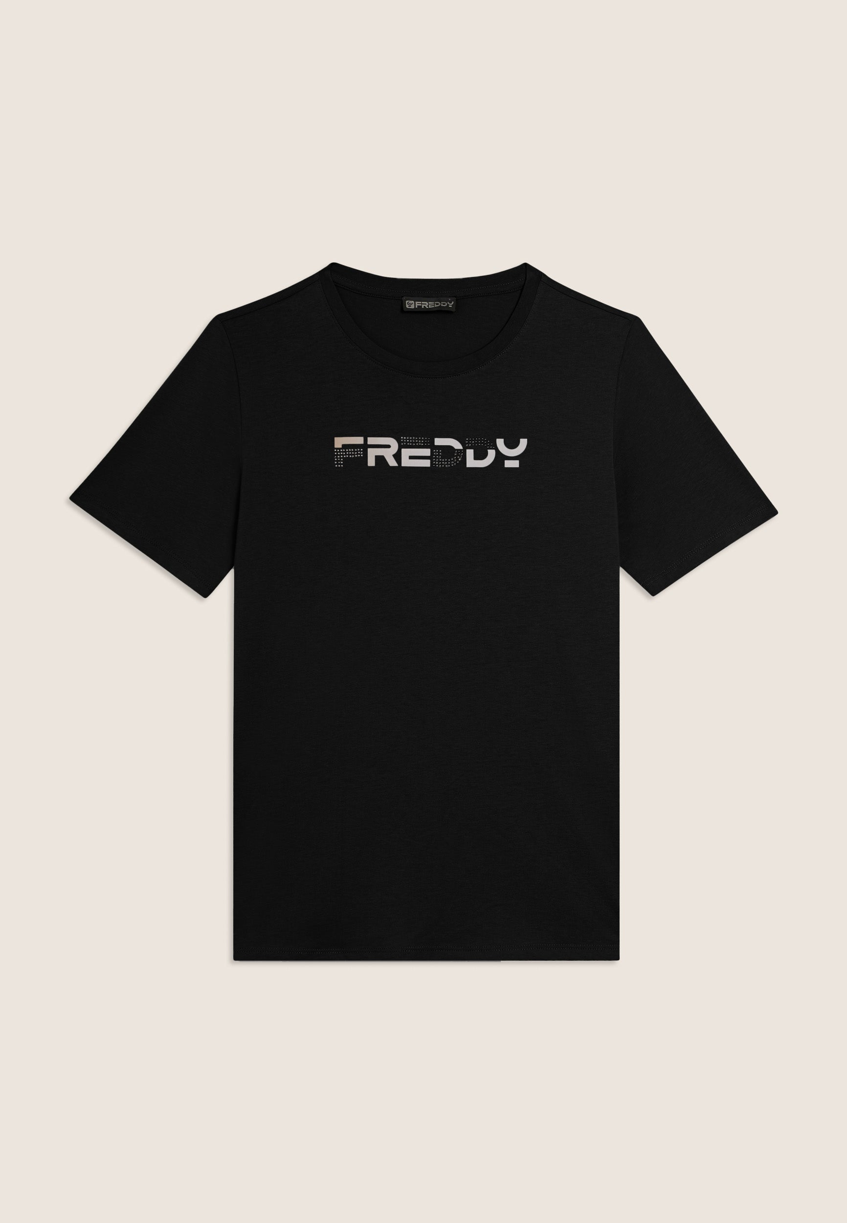 Freddy T-Shirt T-shirt Manica Corta con Logo Olografico Nero