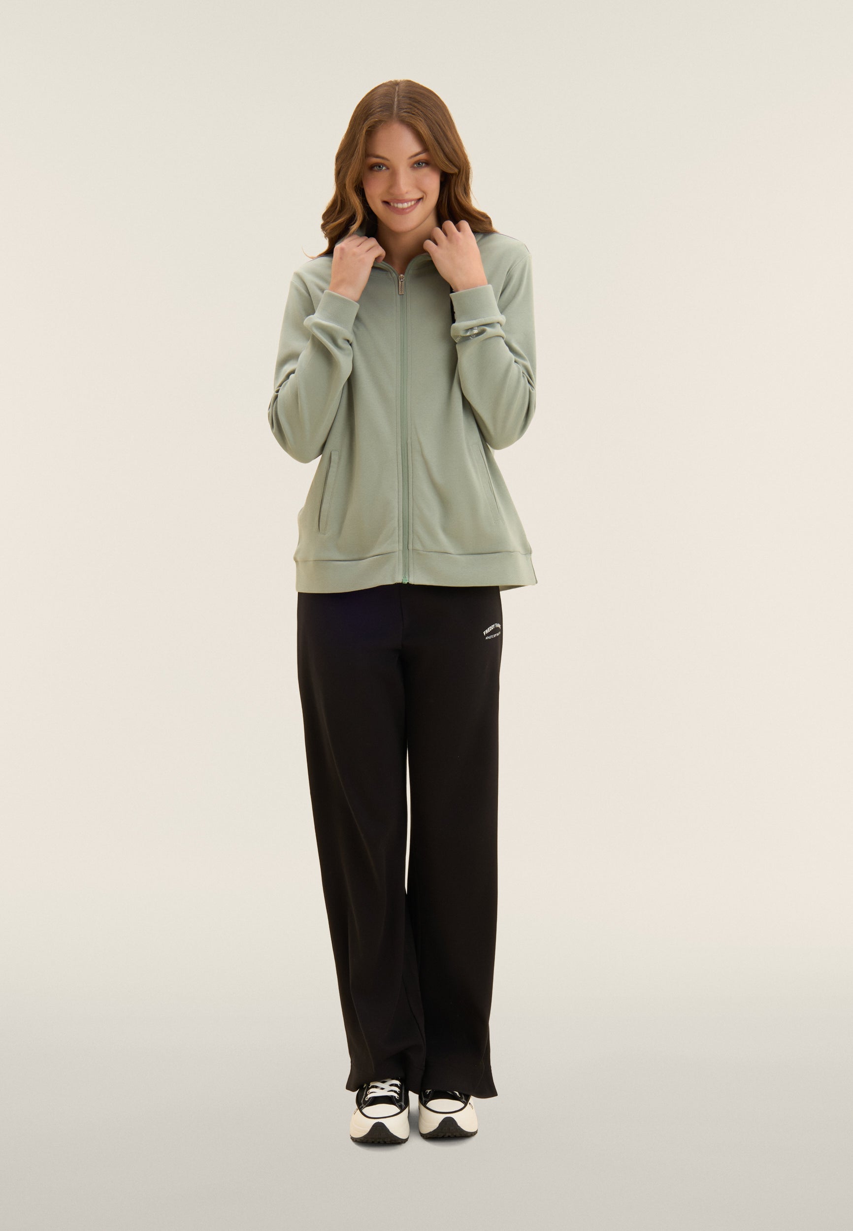 Freddy Tuta con Zip e Pantaloni Wide Leg Nero