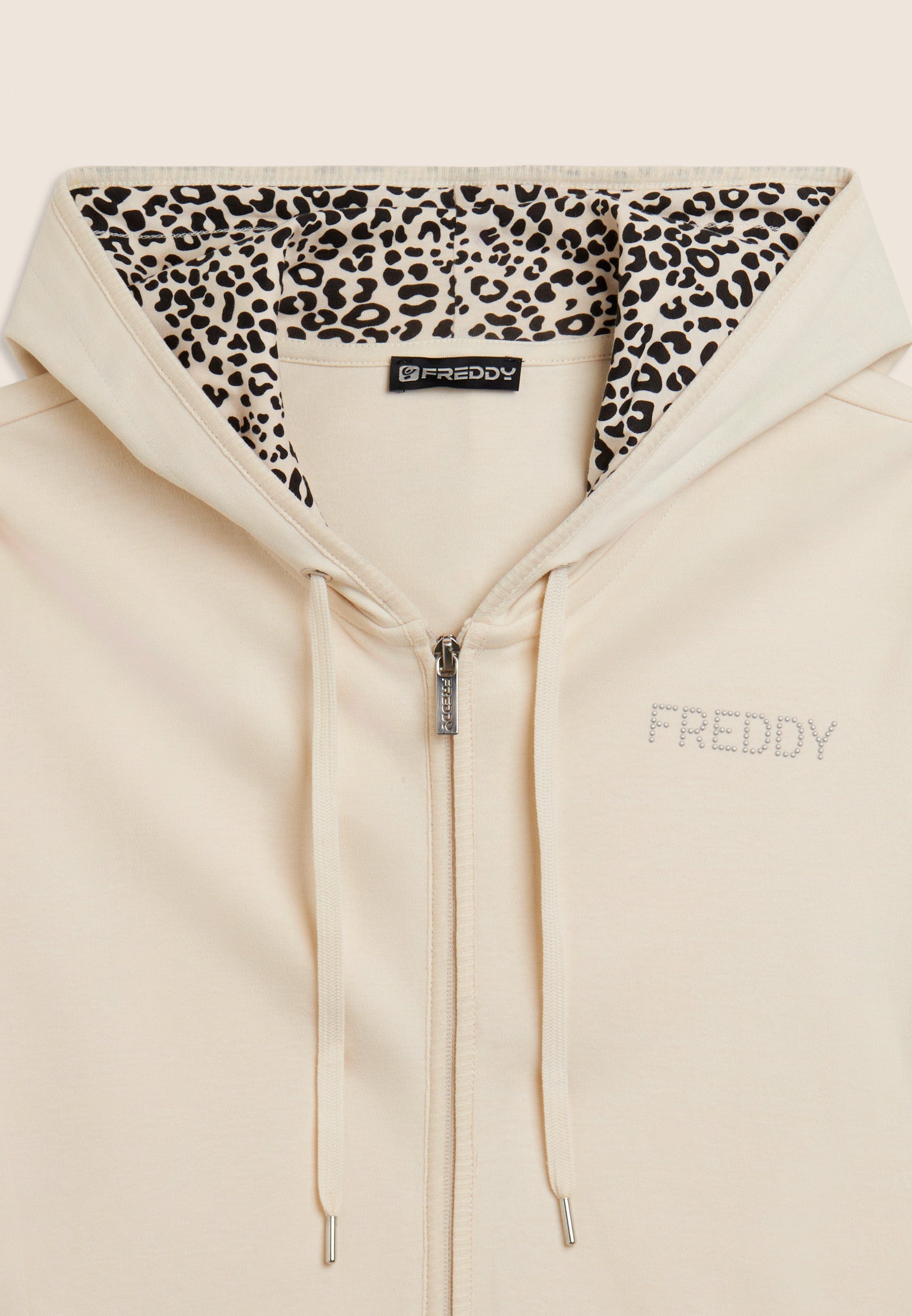 Freddy Tuta Tuta con zip e cappuccio con interno animalier Grigio