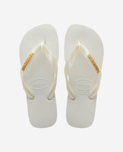 Havaianas Infradito Logo Metallic Bianco