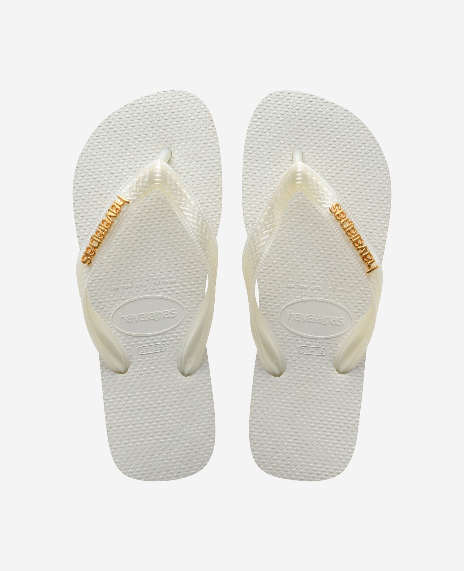 Havaianas Infradito Logo Metallic Bianco