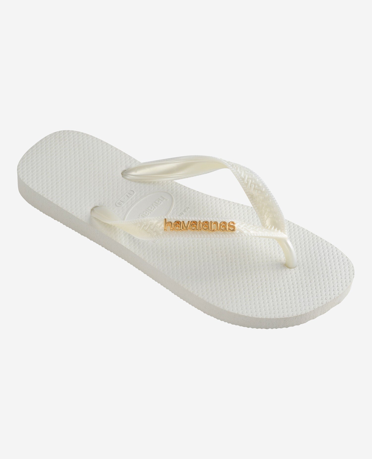 Havaianas Infradito Logo Metallic Bianco