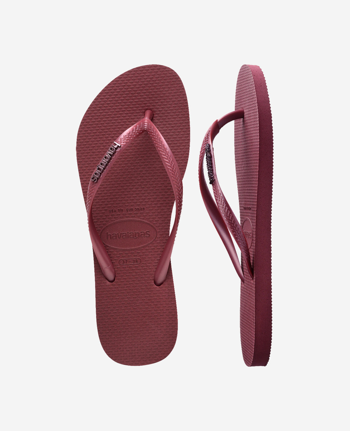 Havaianas Infradito Slim Logo Metallic Bordeaux