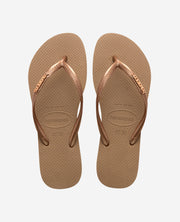 Havaianas Infradito Slim Logo Metallic Rosa