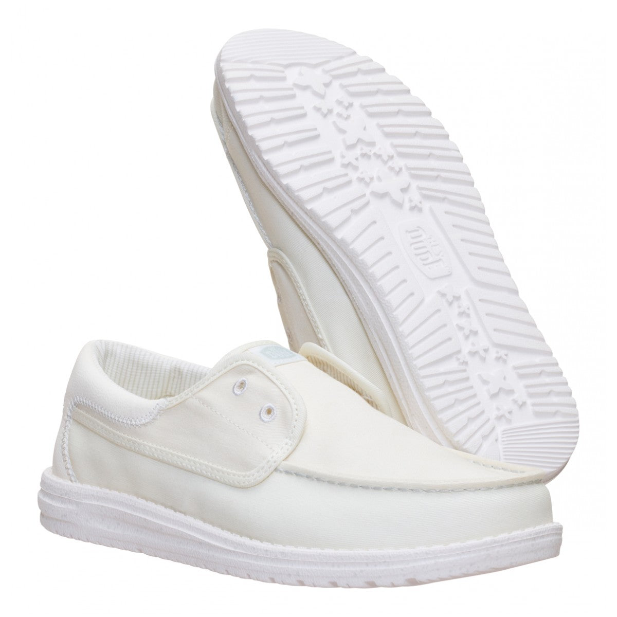 HeyDude Sneakers Wally Cru Stretch Canvas Bianco