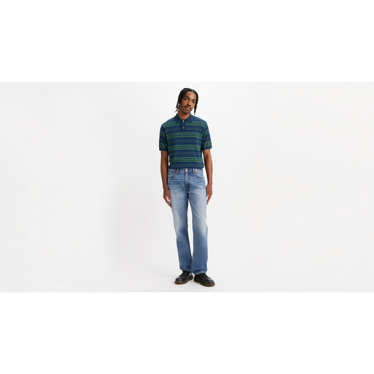 Jeans 555 Relaxed Straight - Indaco Medio