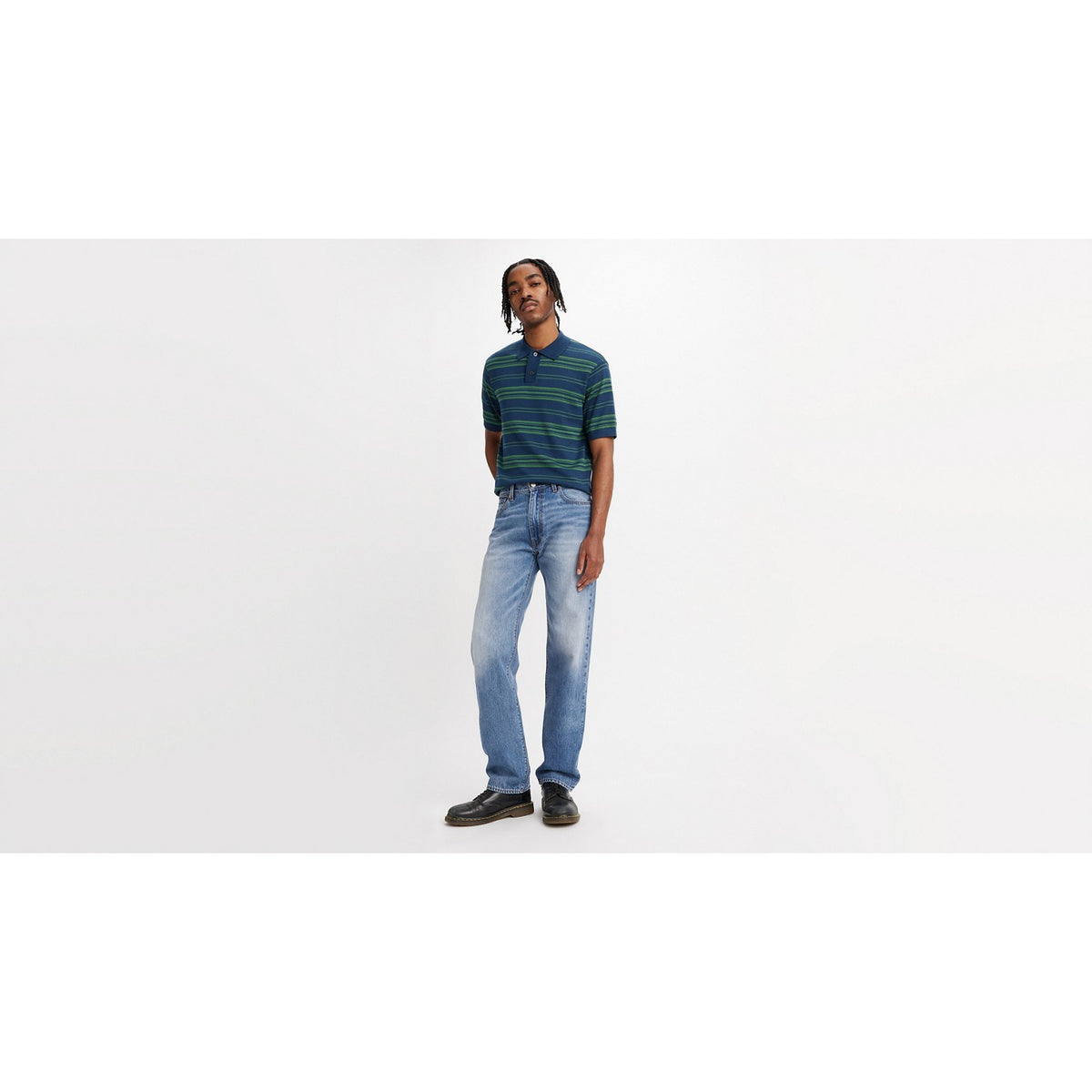Jeans 555 Relaxed Straight - Indaco Medio