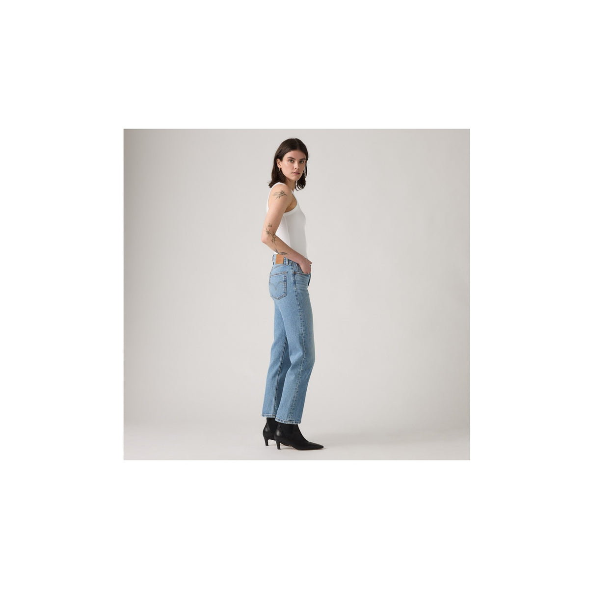 Jeans 501 Original Cropped - Indaco Medio