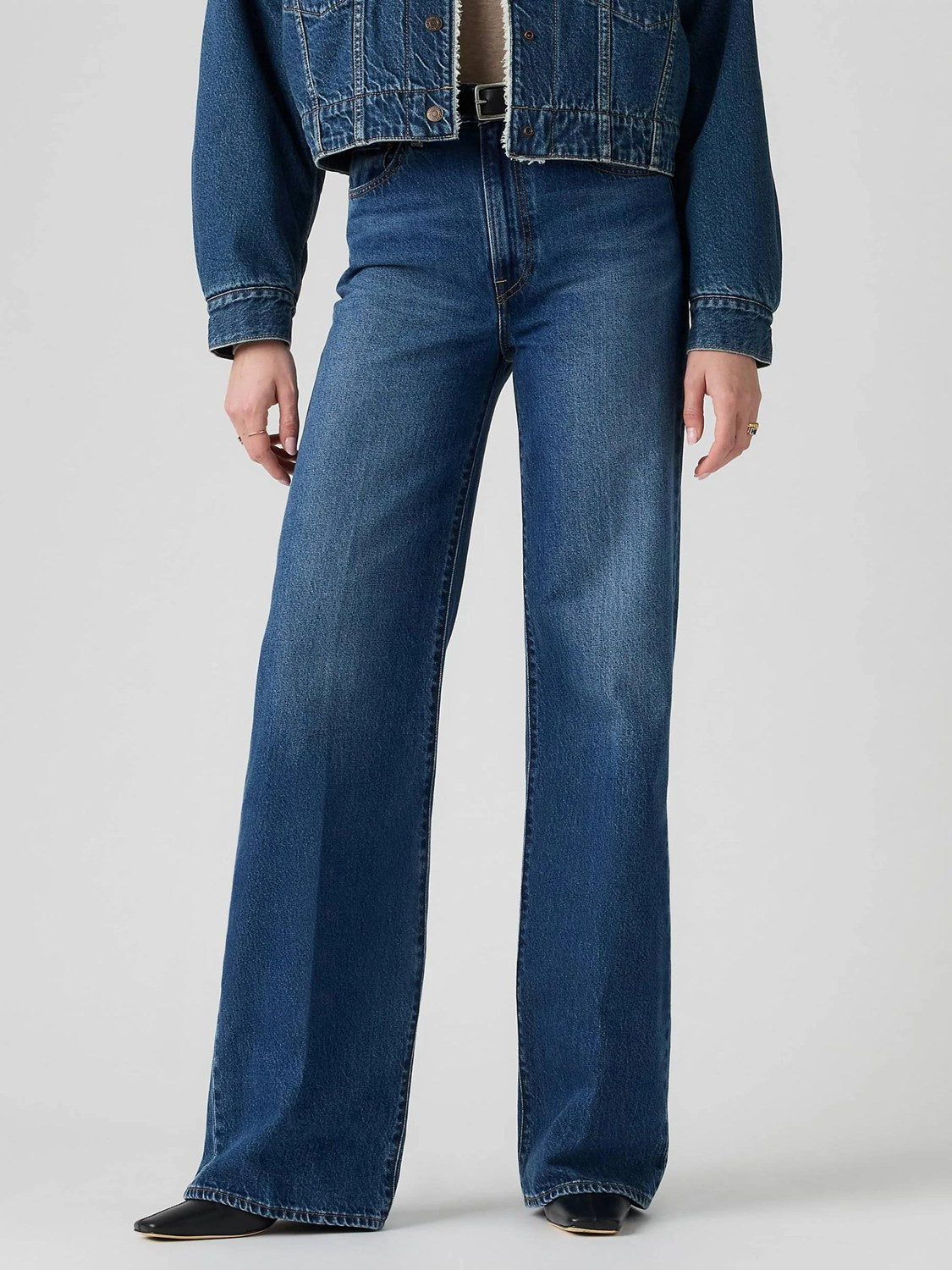 Jeans Ribcage Wide Leg - Indaco Medio