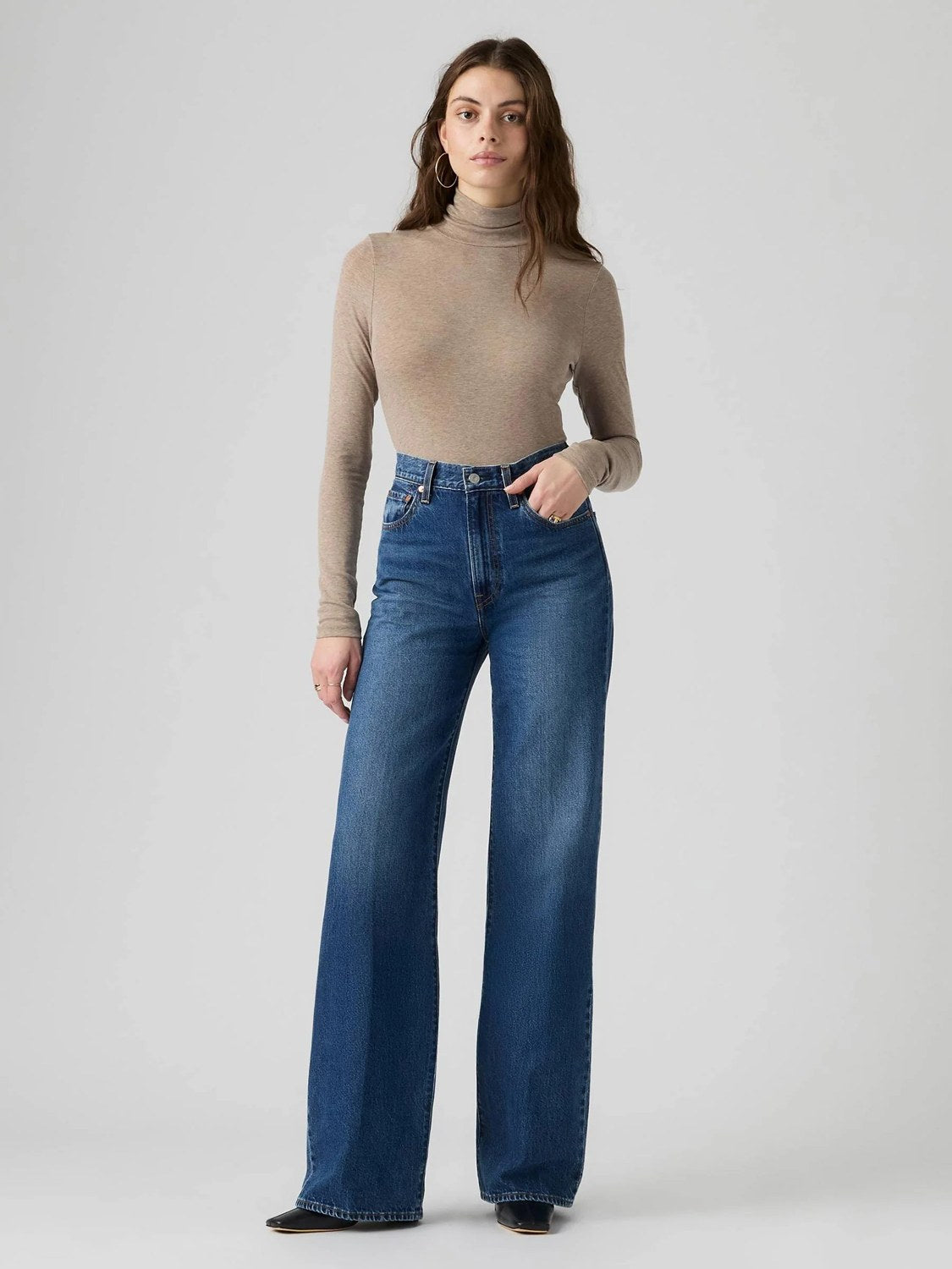 Jeans Ribcage Wide Leg - Indaco Medio