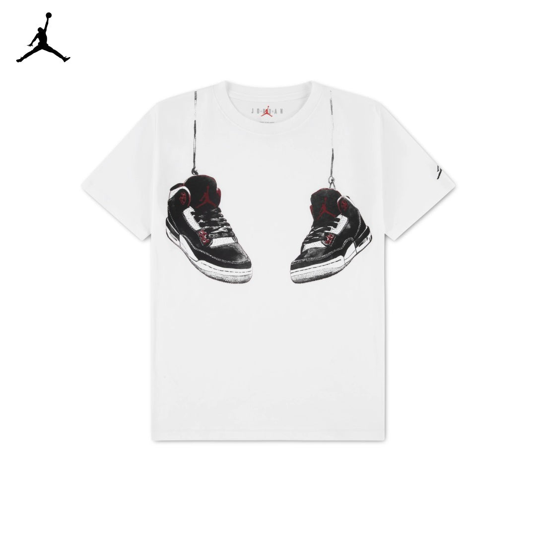 Jordan T-Shirt AJ3 Shoe Strings Bianco