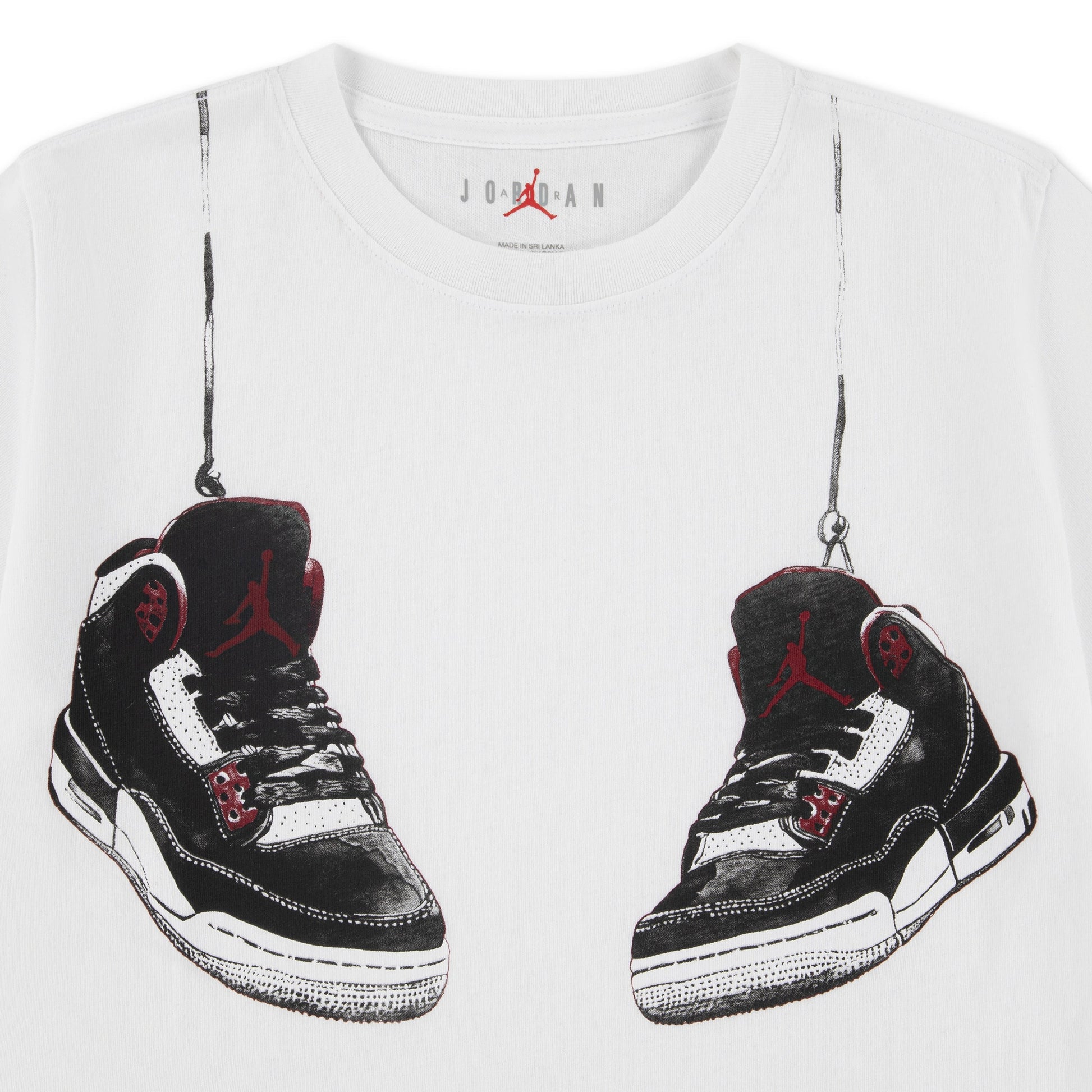 Jordan T-Shirt AJ3 Shoe Strings Bianco