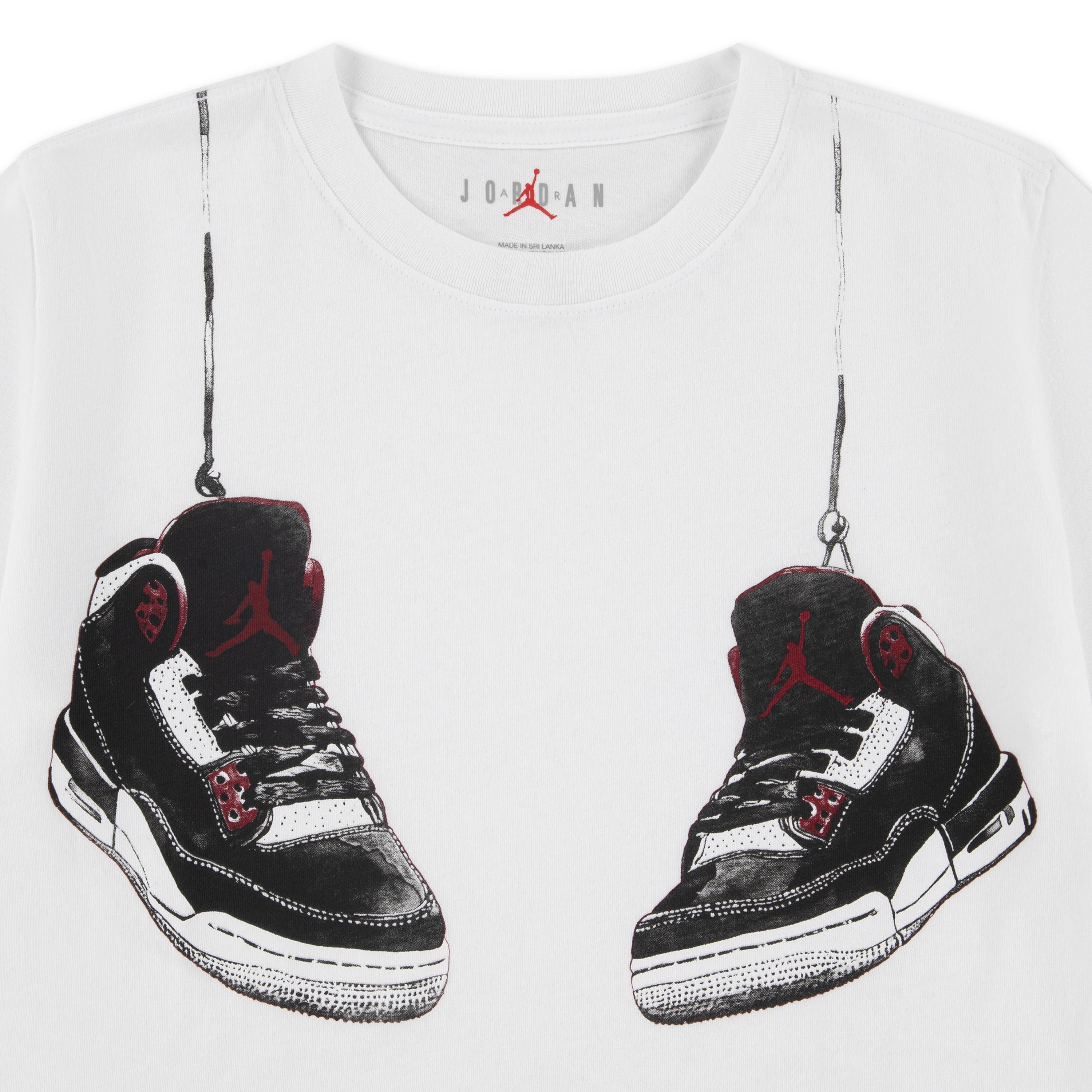 Jordan T-Shirt AJ3 Shoe Strings Bianco
