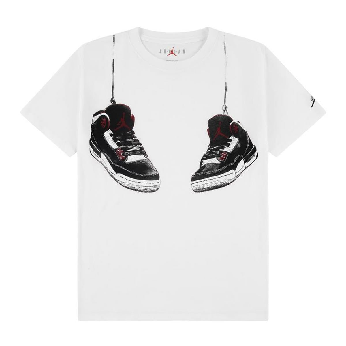Jordan T-Shirt AJ3 Shoe Strings Bianco