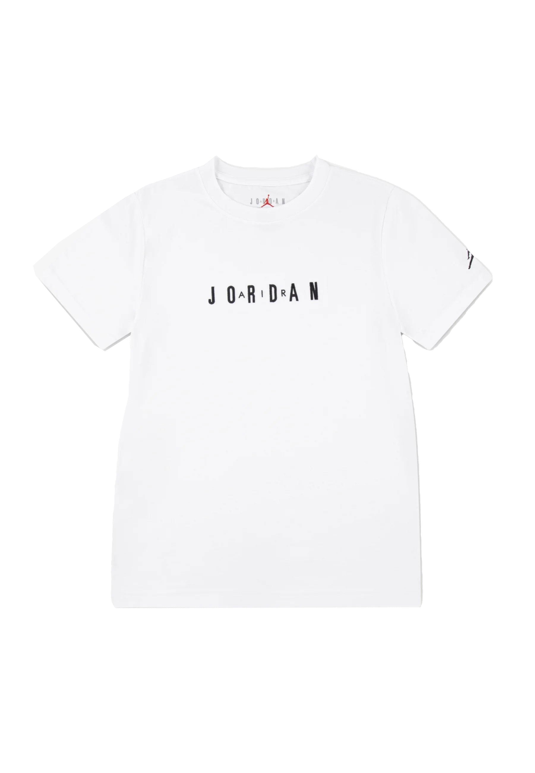 Jordan T-Shirt Logo Ricamato Bianco