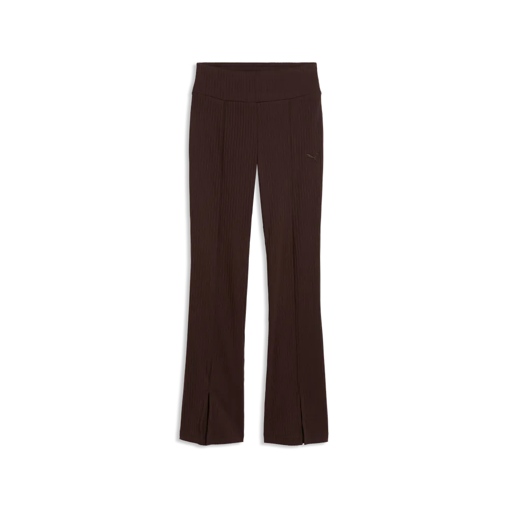 Leggings Her Rib Flared - Marrone Cioccolato