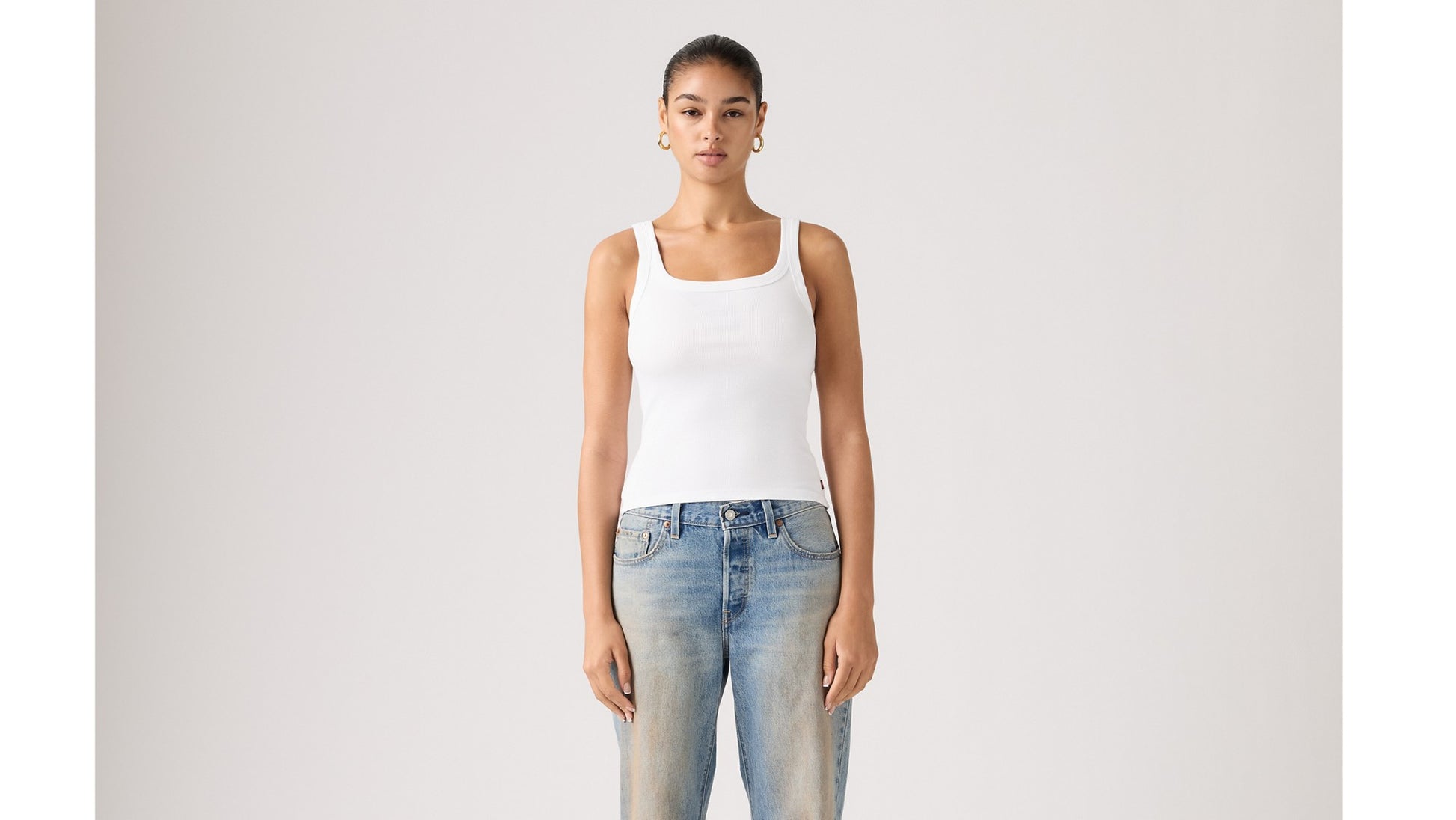 Levi's Canotta Essential Rib Bianco