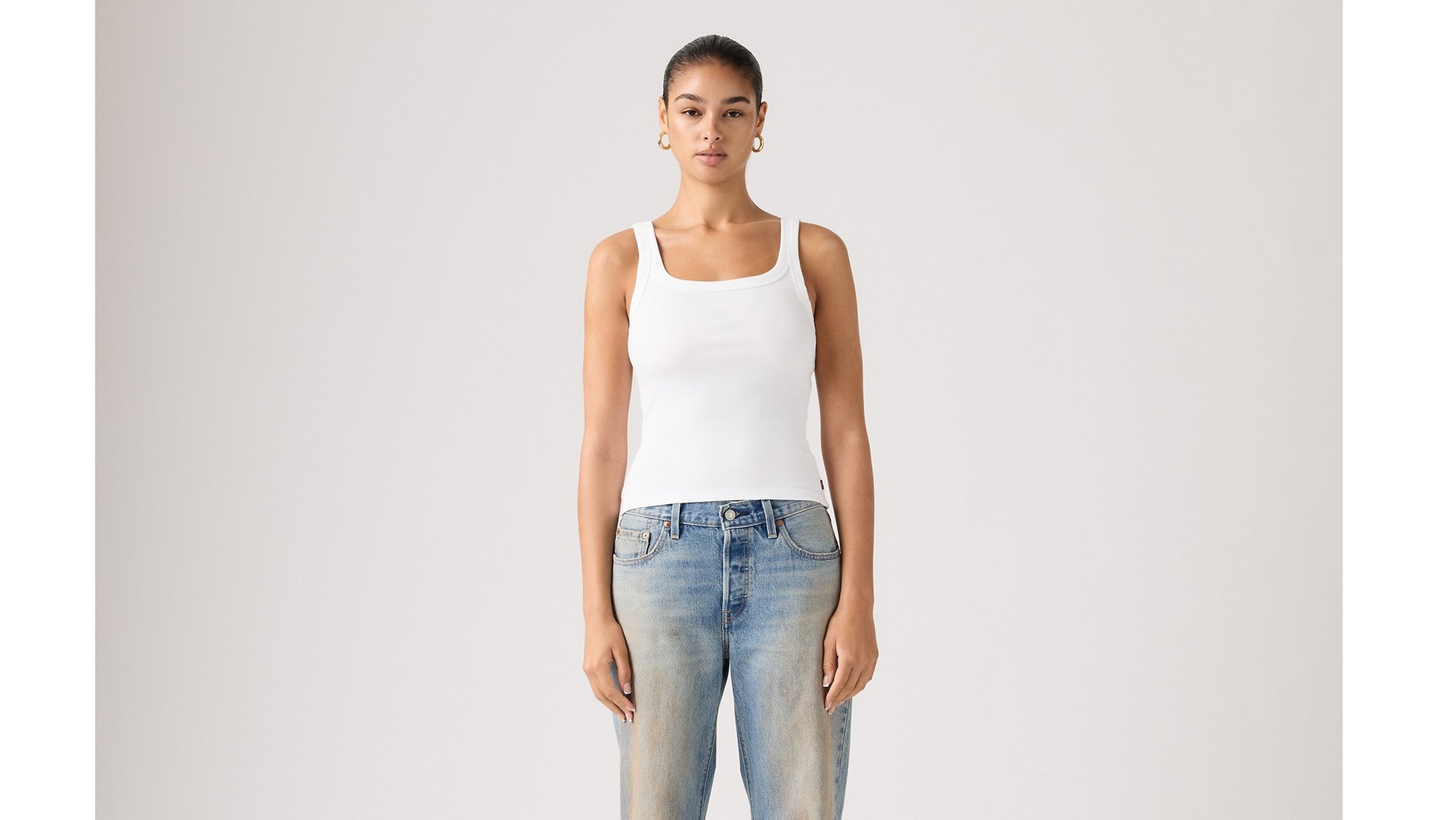 Levi's Canotta Essential Rib Bianco