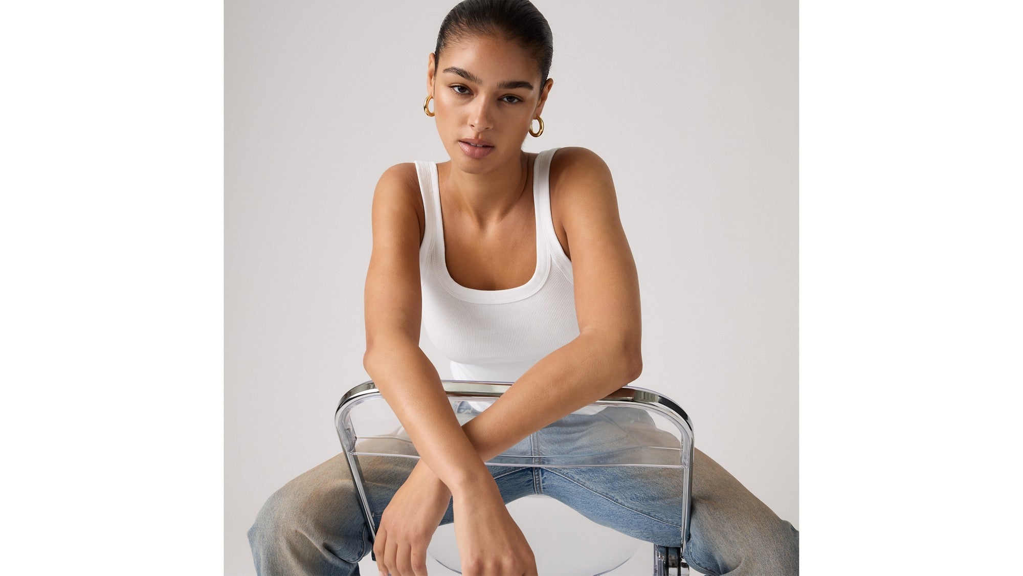Levi's Canotta Essential Rib Bianco