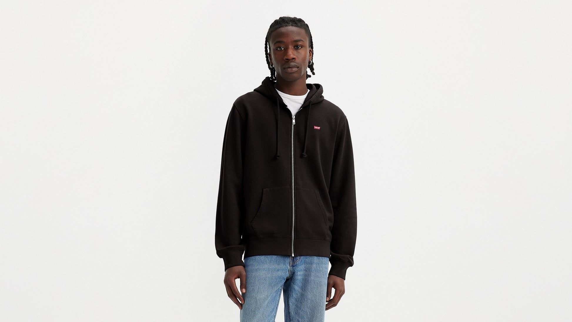 Levi's Felpa New Original Zip-Up con Cappuccio Nero