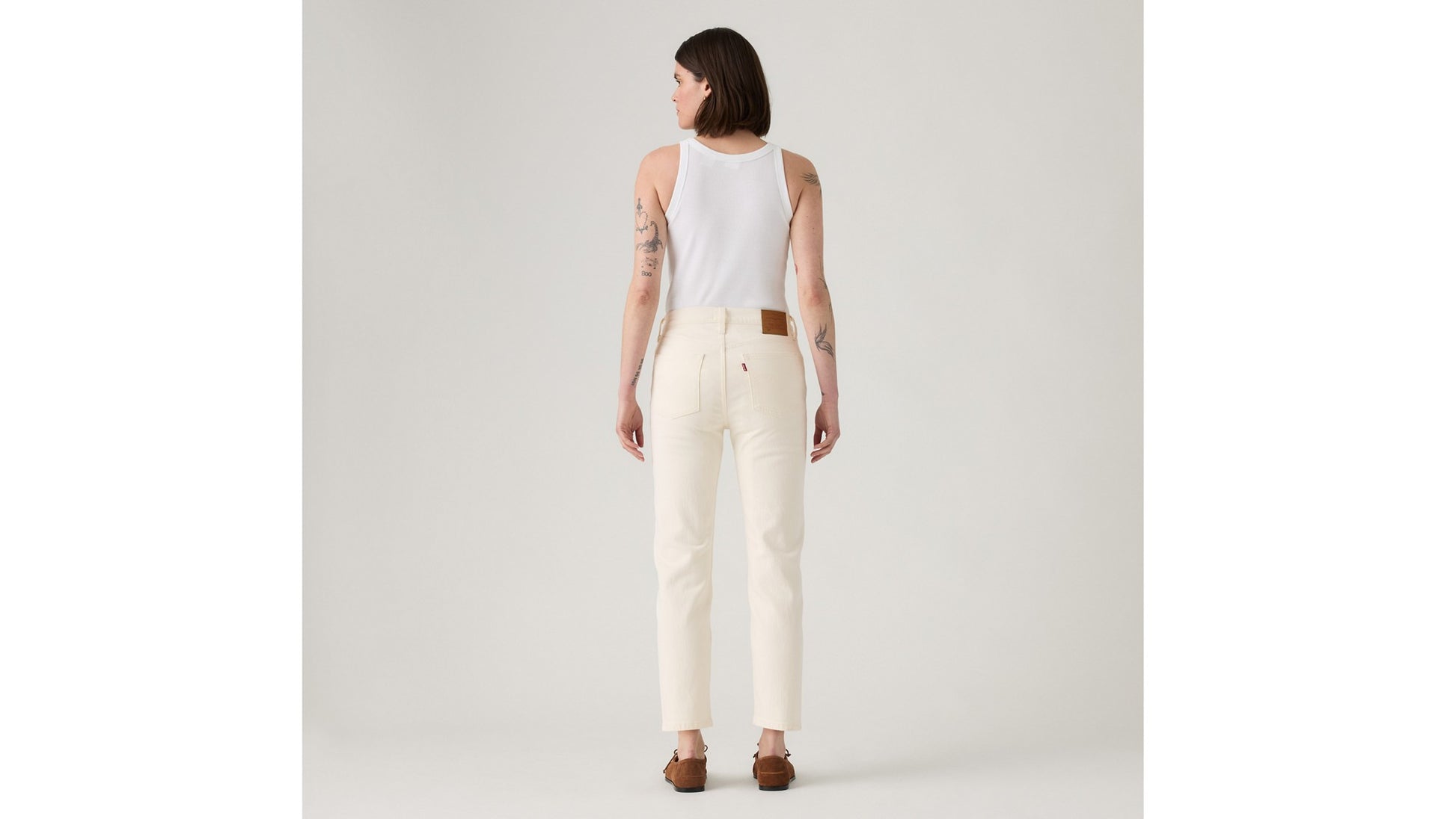 Levi's Jeans 501 Original Cropped Bianco
