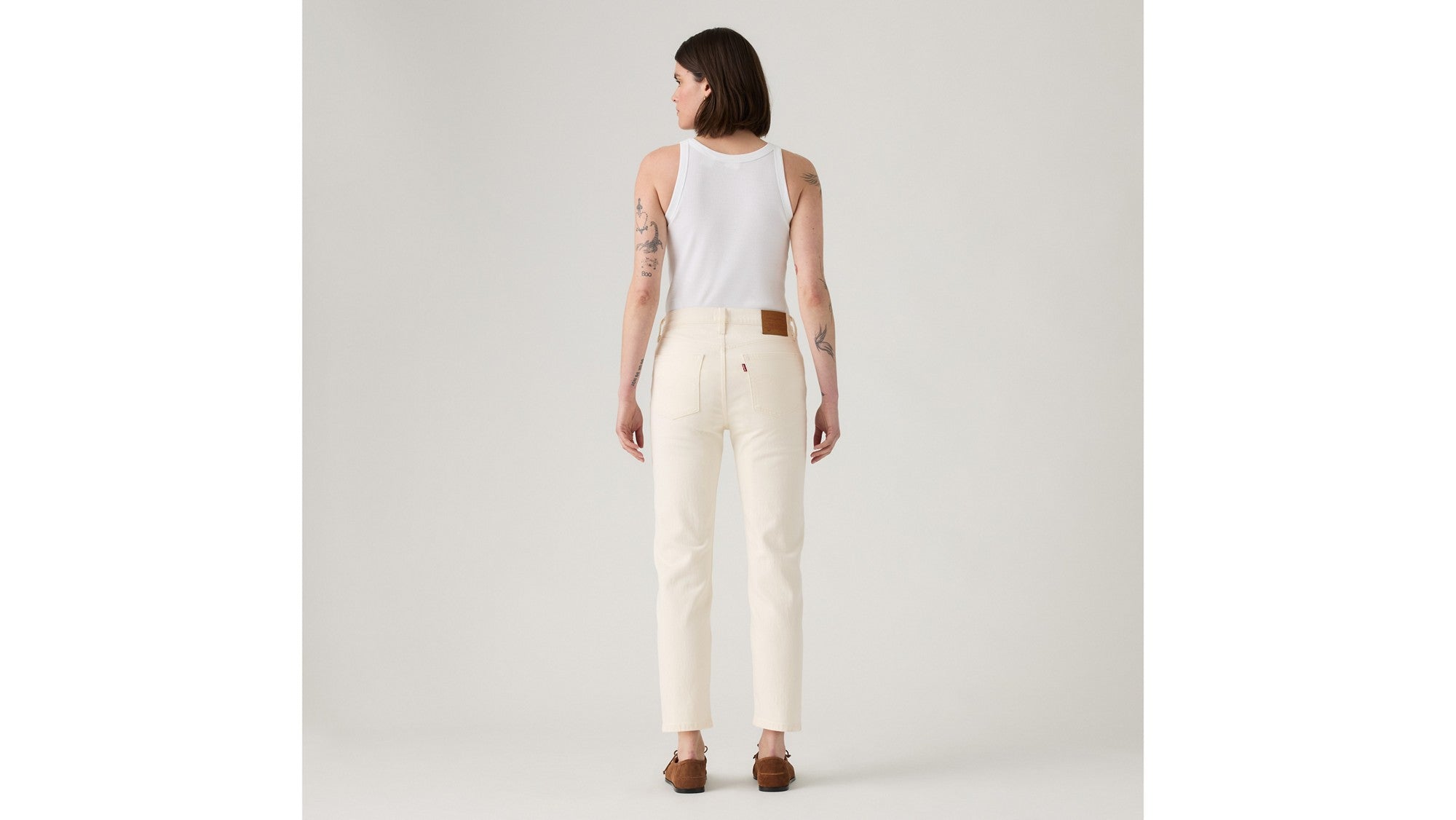 Levi's Jeans 501 Original Cropped Bianco