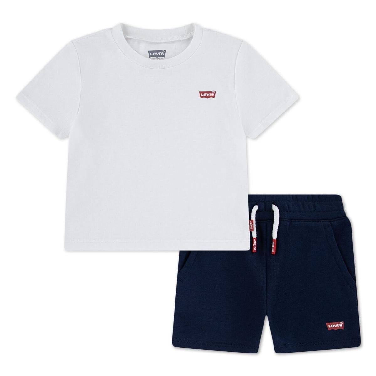 Levi's Completo Sport Baby T-Shirt & Shorts Set Bianco