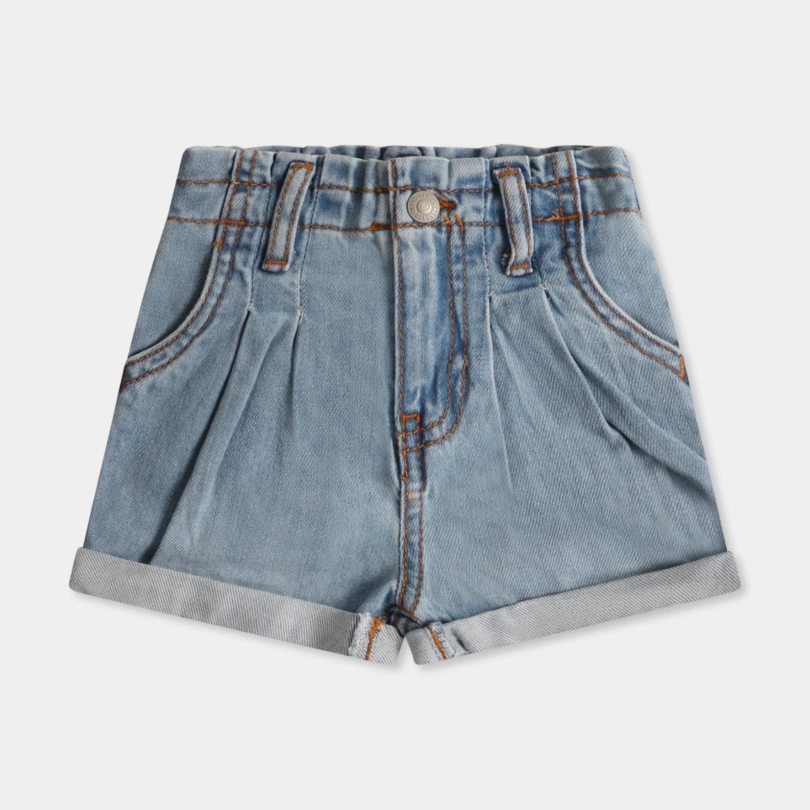 Levi's Shorts Denim con Pieghe Rosso