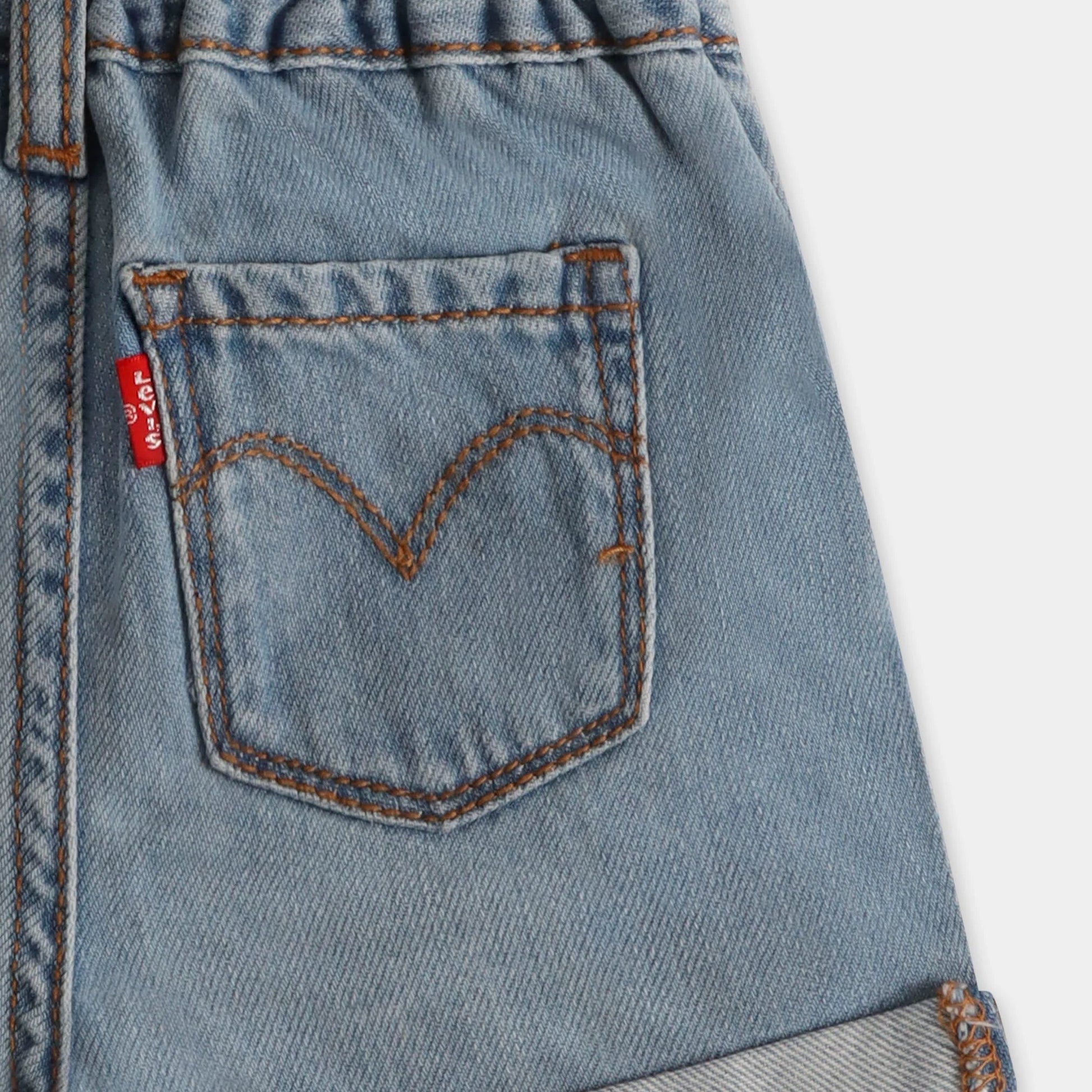 Levi's Shorts Denim con Pieghe Rosso
