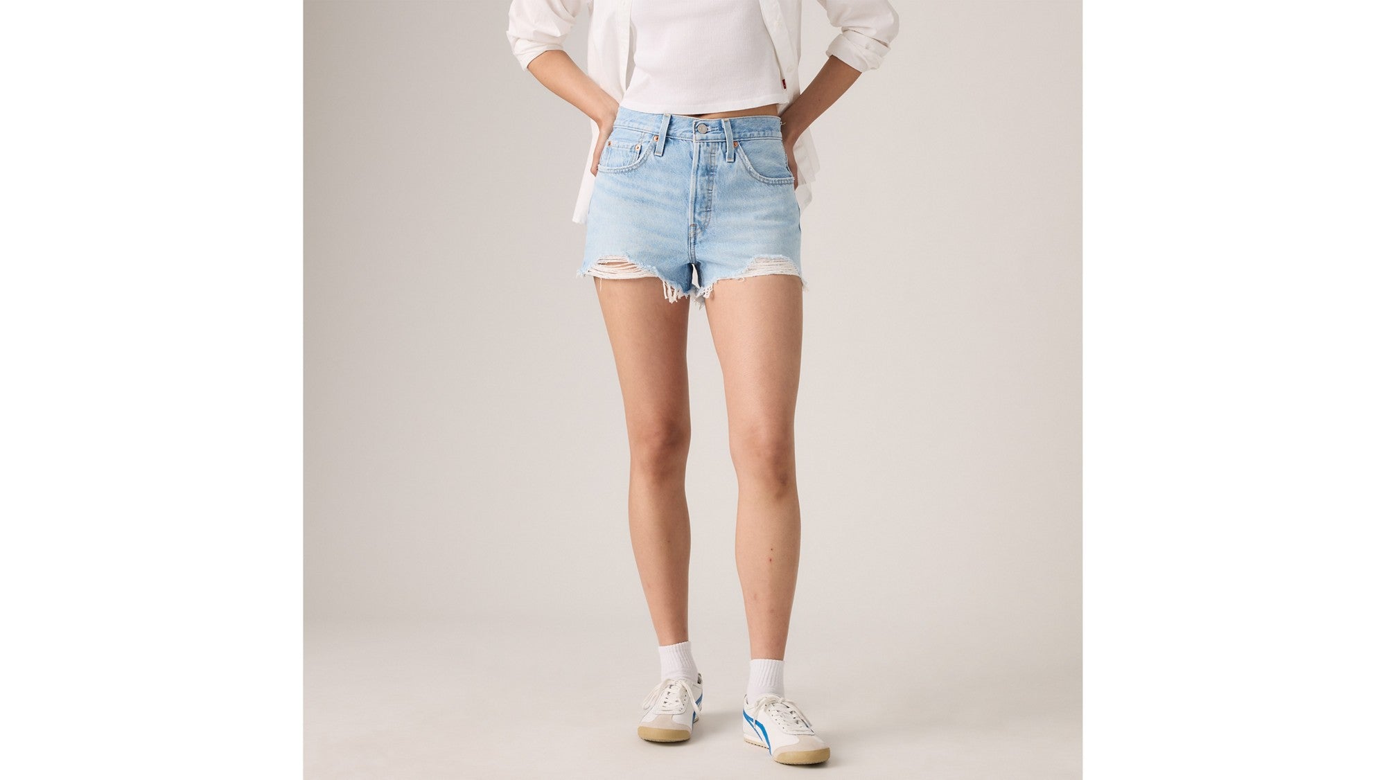 Levi's Shorts 501 Original High Rise Blu