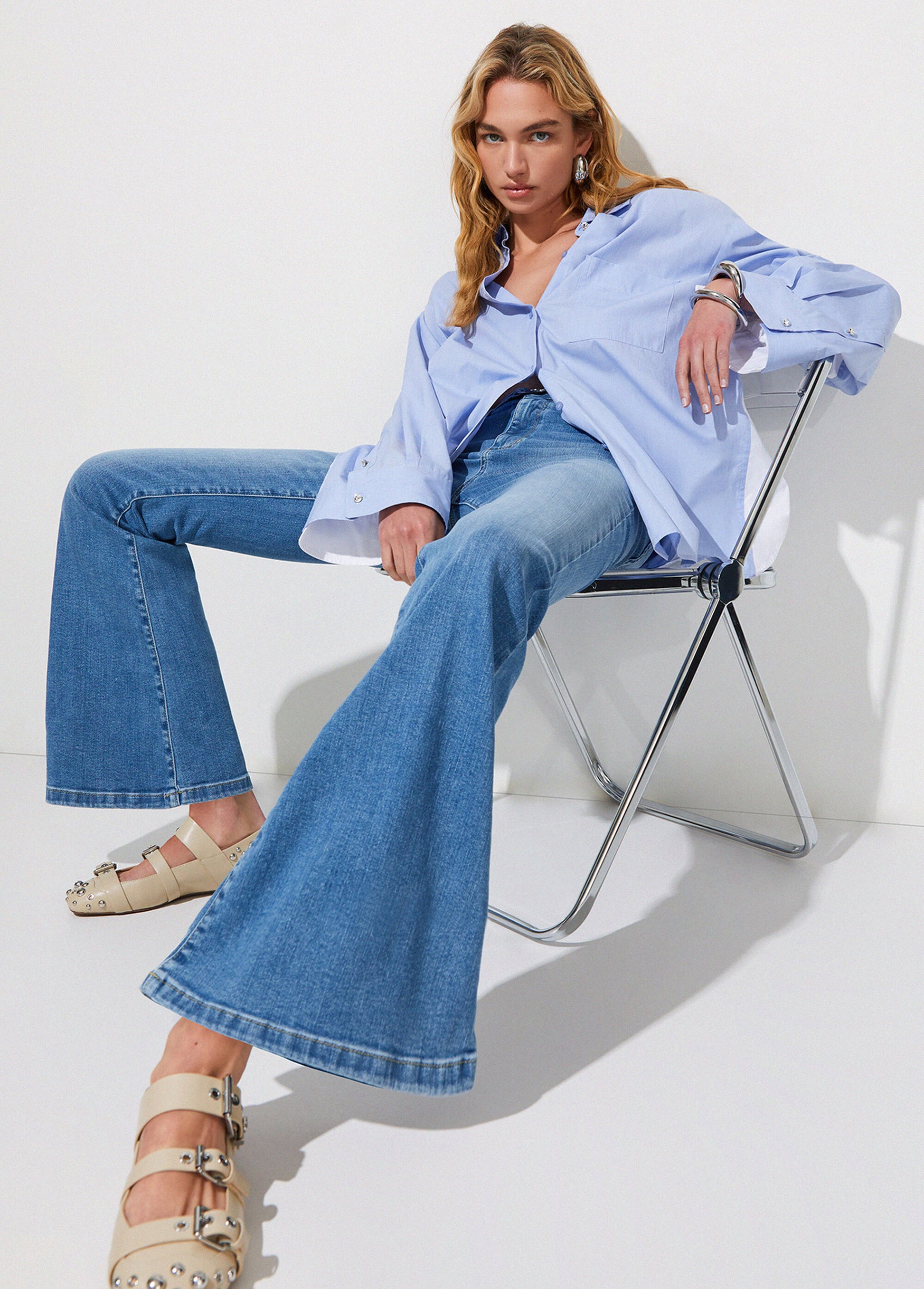 Liu Jo Jeans bootcut a vita alta Blu
