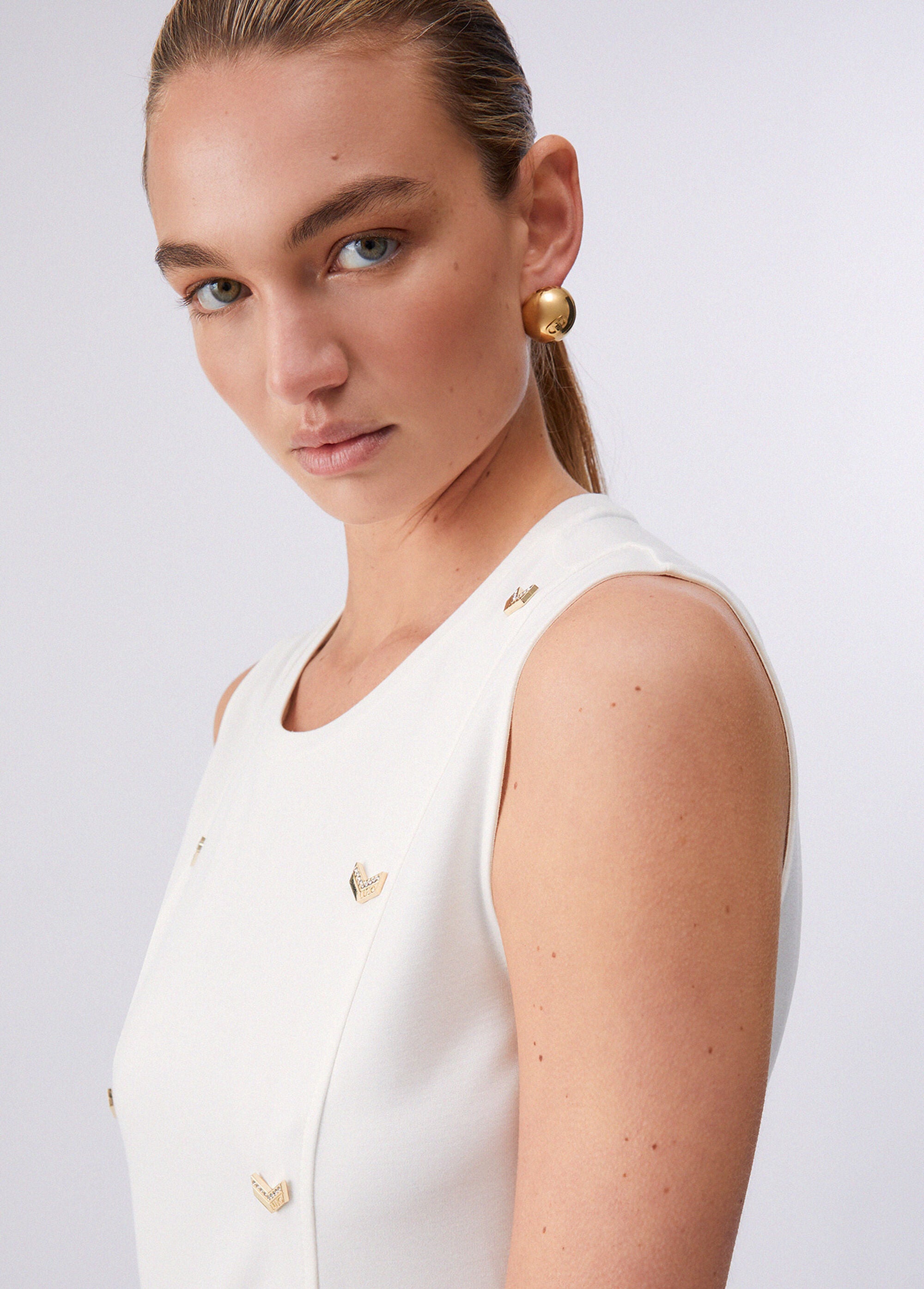 Liu Jo Abito corto in jersey interlock Bianco