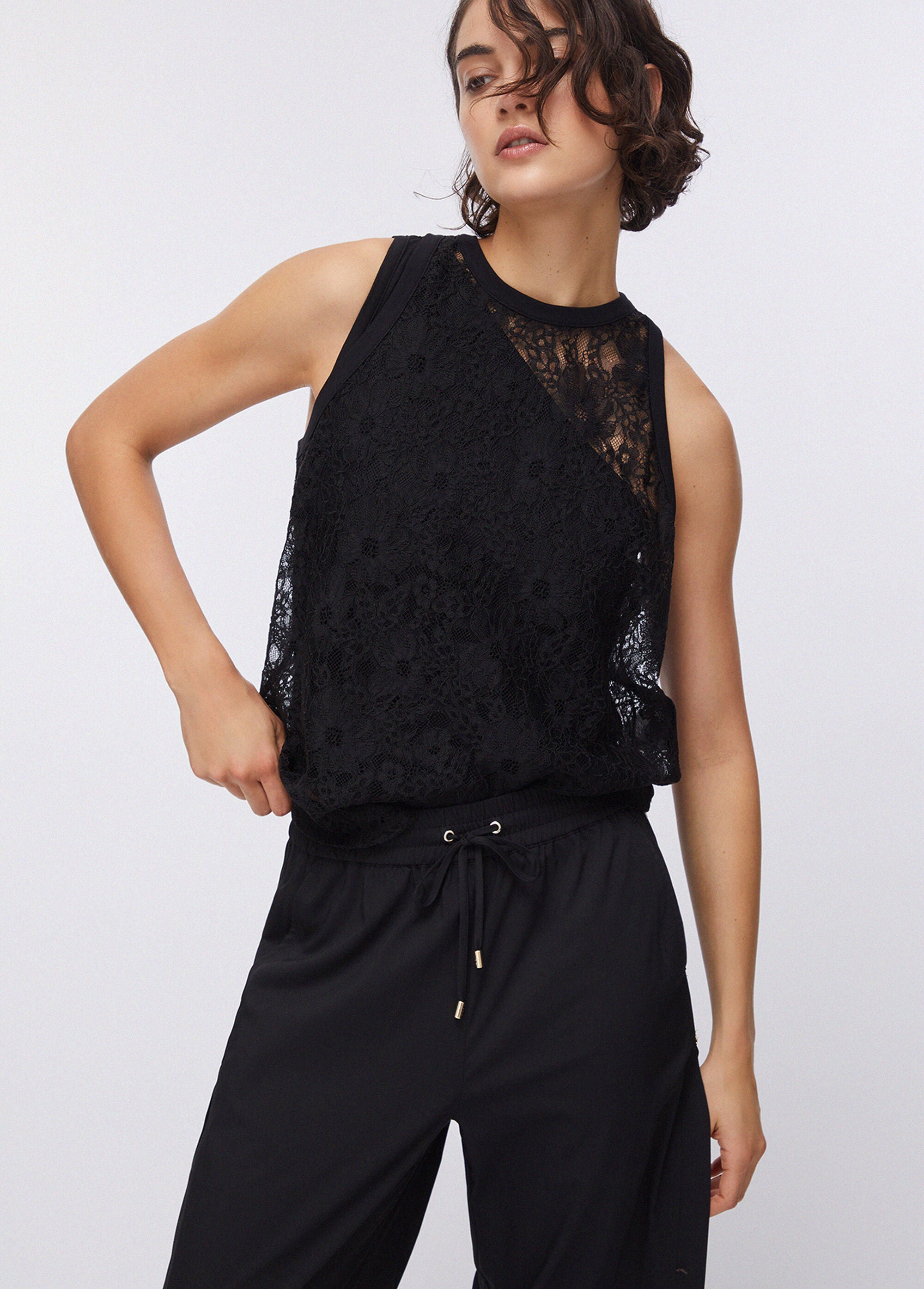 Liu Jo Pantaloni con spacchetti Nero